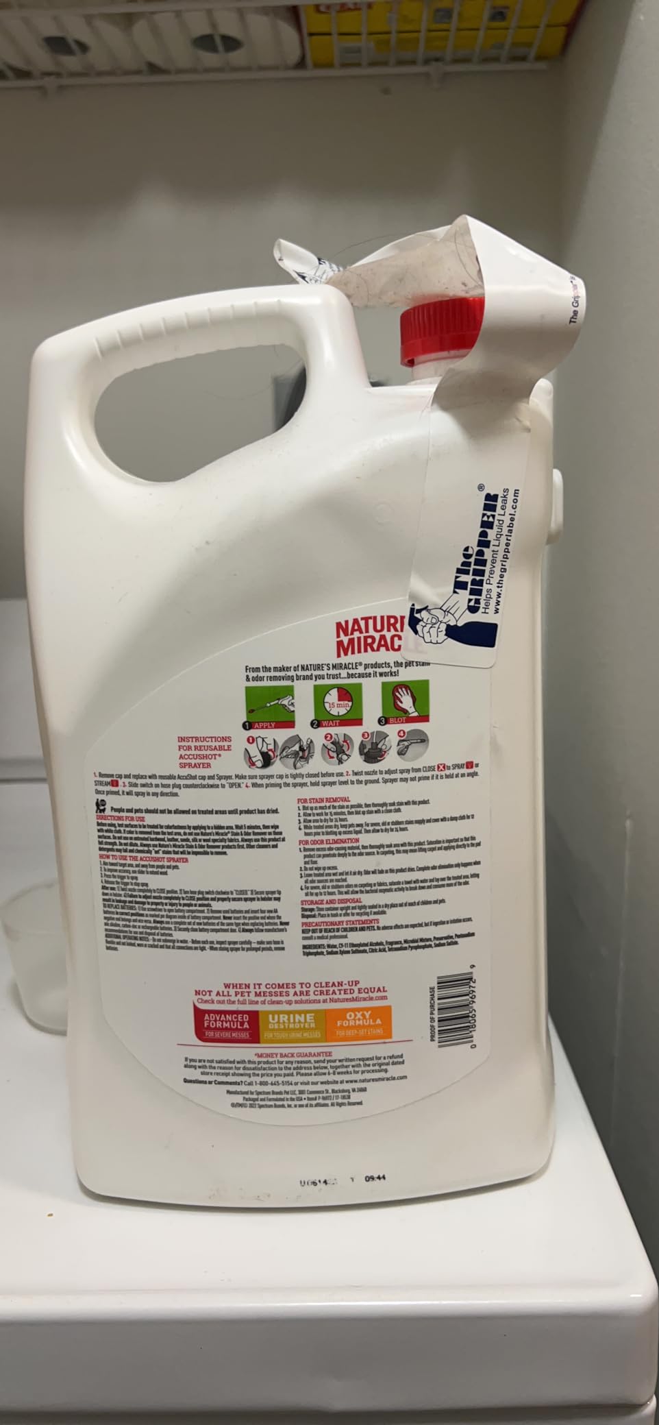 Nature’s Miracle Dog Stain & Odor Remover, Enzymatic Cleaner, 170 oz Refill customer photo 2