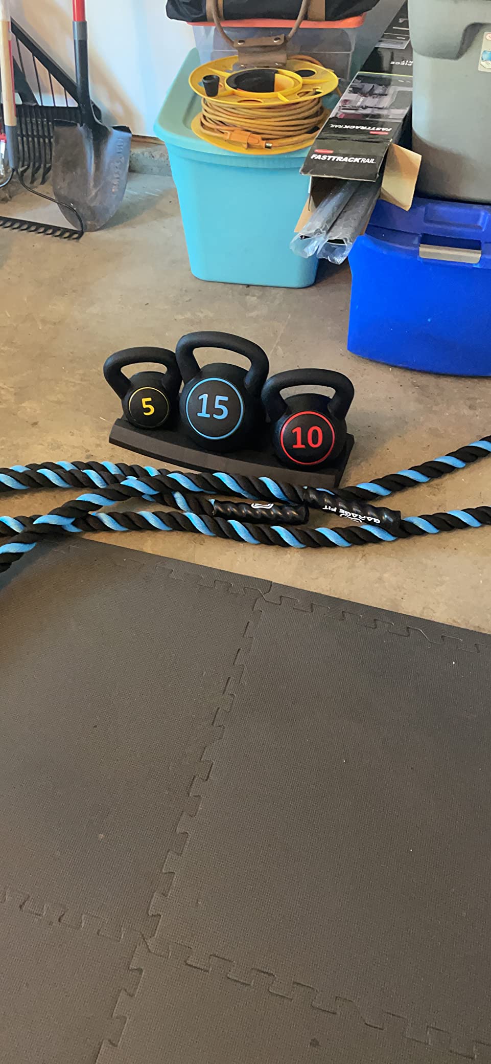 Best Choice Products 3-Piece Kettlebell Set with Storage Rack, HDPE Coated Exercise Fitness Concrete Weights for Home Gym, Strength Training, HIIT Workout 5lb, 10lb, 15lb customer photo 2