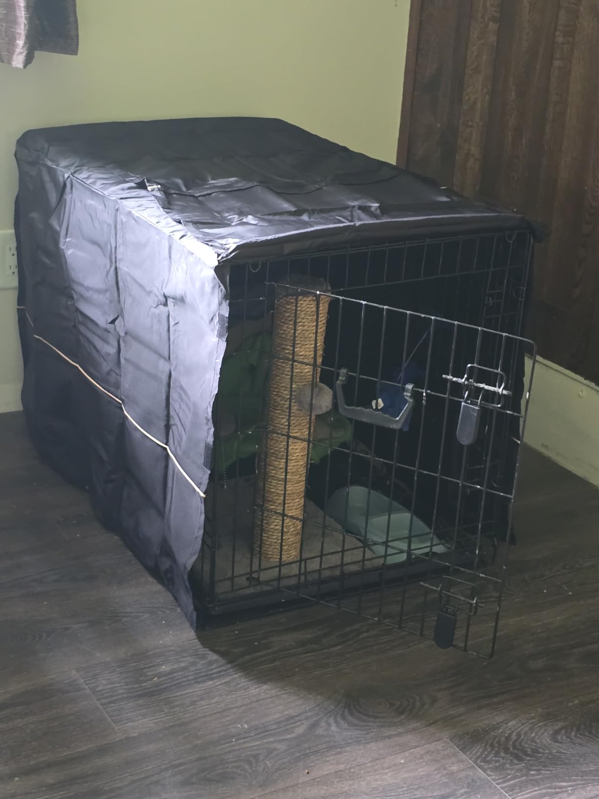 MidWest Homes for Pets Small Dog Crate Cover Featuring Teflon Fabric Protector, Poly-Cotton Privacy Kennel Cover Fits Most 24-inch Crates, Gray Designer Print, Washable, Reduces Barking customer photo 2