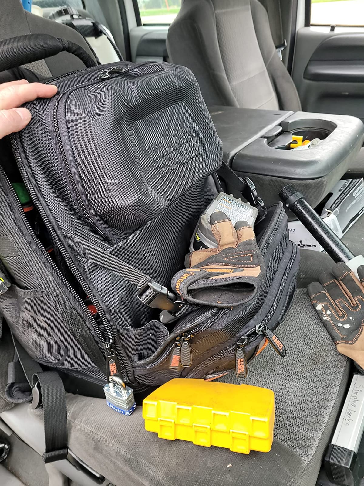 Klein Tools 55485 Tool Bag Backpack, 48 Pockets, Black/Orange/Gray customer photo 1