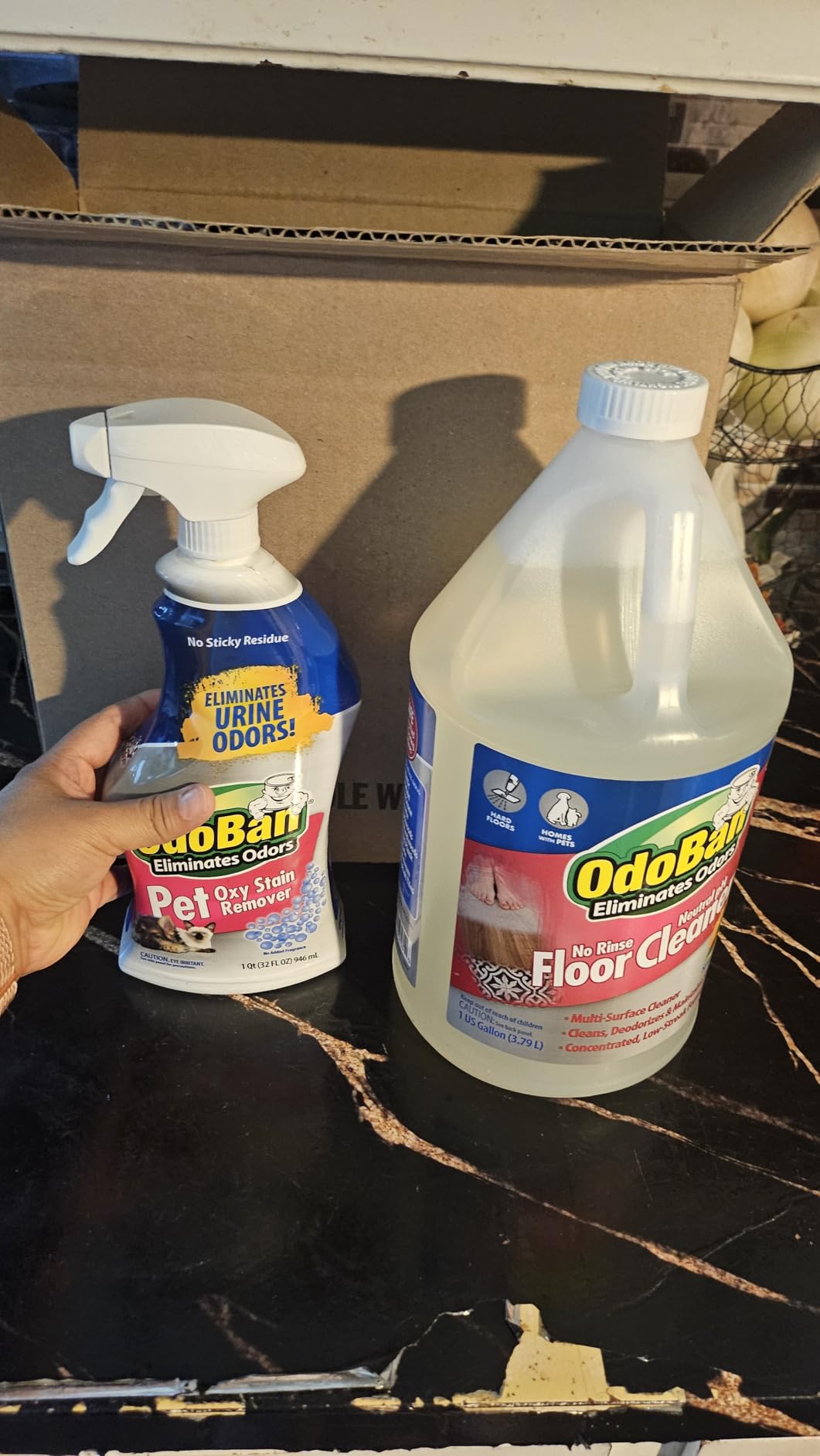 OdoBan Pet Solutions No Rinse Neutral pH Floor Cleaner Concentrate, Made in the USA, 1 Gallon, and Oxy Stain Remover, 32 Ounce Spray customer photo 1