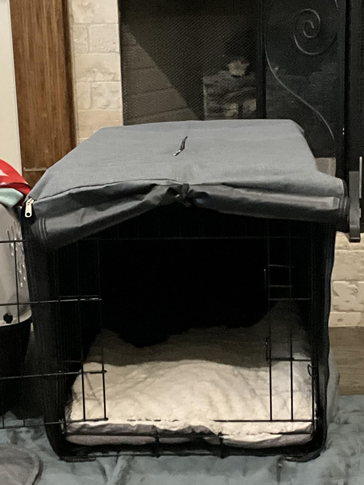 HiCaptain 36-Inch Dog Crate Cover with Mesh, Waterproof Kennel Cover, Beige customer photo 1