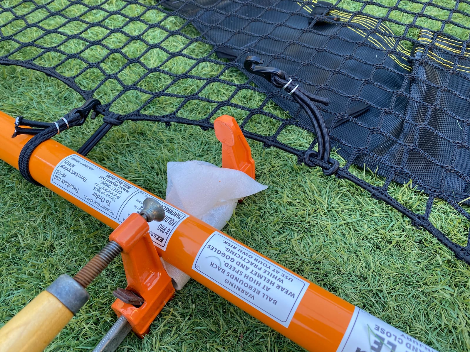EZGoal 8'X6' Professional Folding Lacrosse Rebounder | LAX Throwback to Practice Your Passes and Catches,Orange customer photo 1