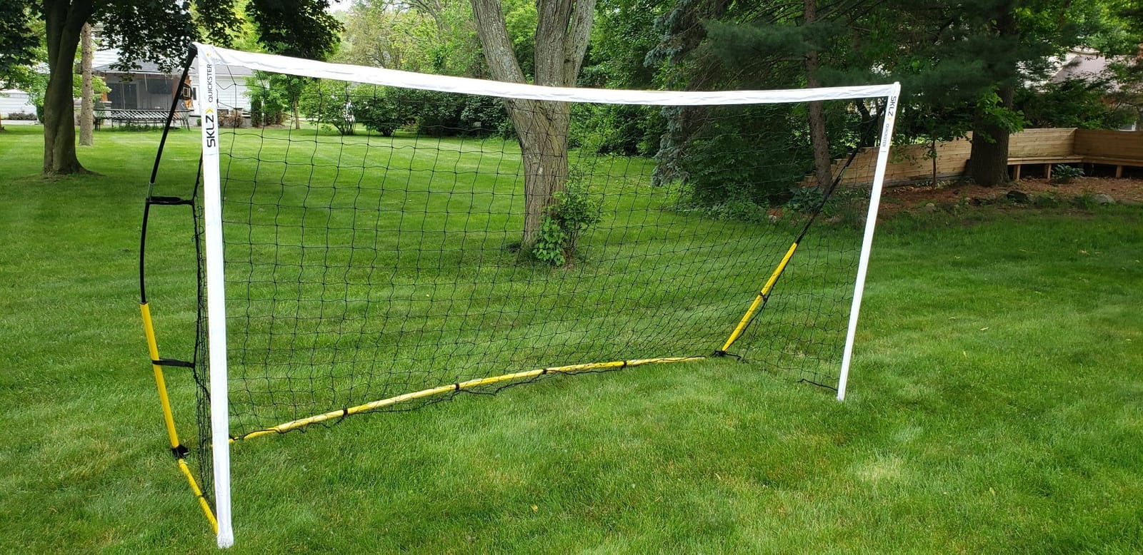 SKLZ Quickster Soccer Goal - Portable Goal for Backyard & Field - Durable Tension-Tite Frame & Heavy Gauge 2-Ply Net - Adjustable Click-Lock Poles, Metal Stakes - Carrying Case with Handle customer photo 1