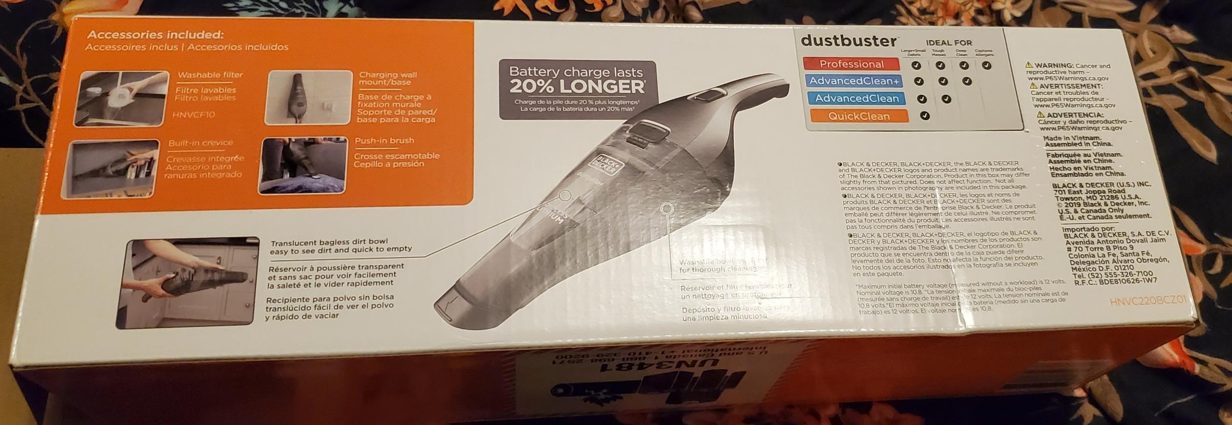BLACK+DECKER dustbuster Handheld Vacuum, 8V Cordless, Hand Vacuum for Quick Cleanup with Crevice Tool and Washable Filter (HNVC220BCZ01) customer photo 1