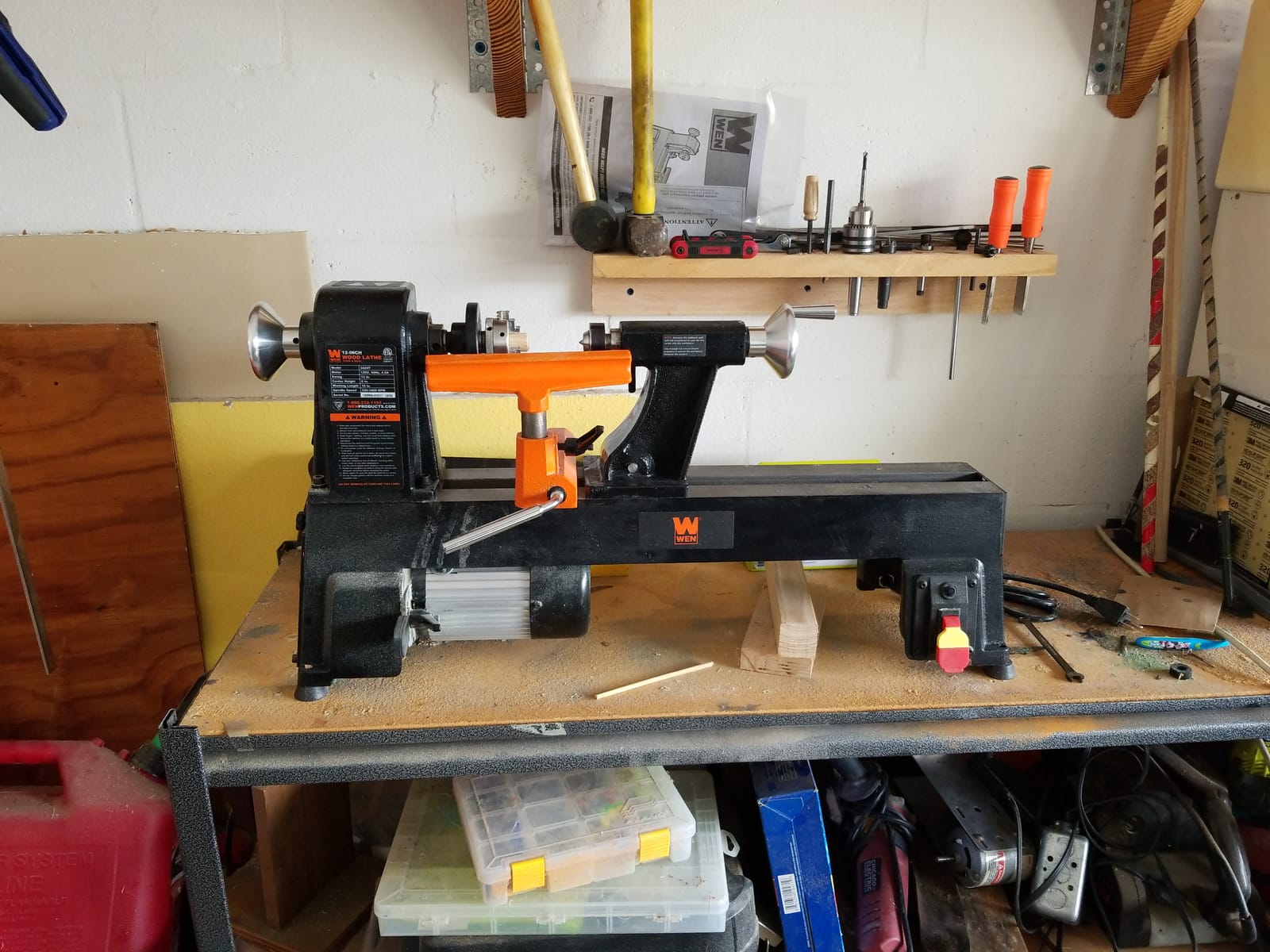 WEN LA3424 4.5-Amp 12-Inch by 18-Inch 5-Speed Benchtop Wood Lathe customer photo 2