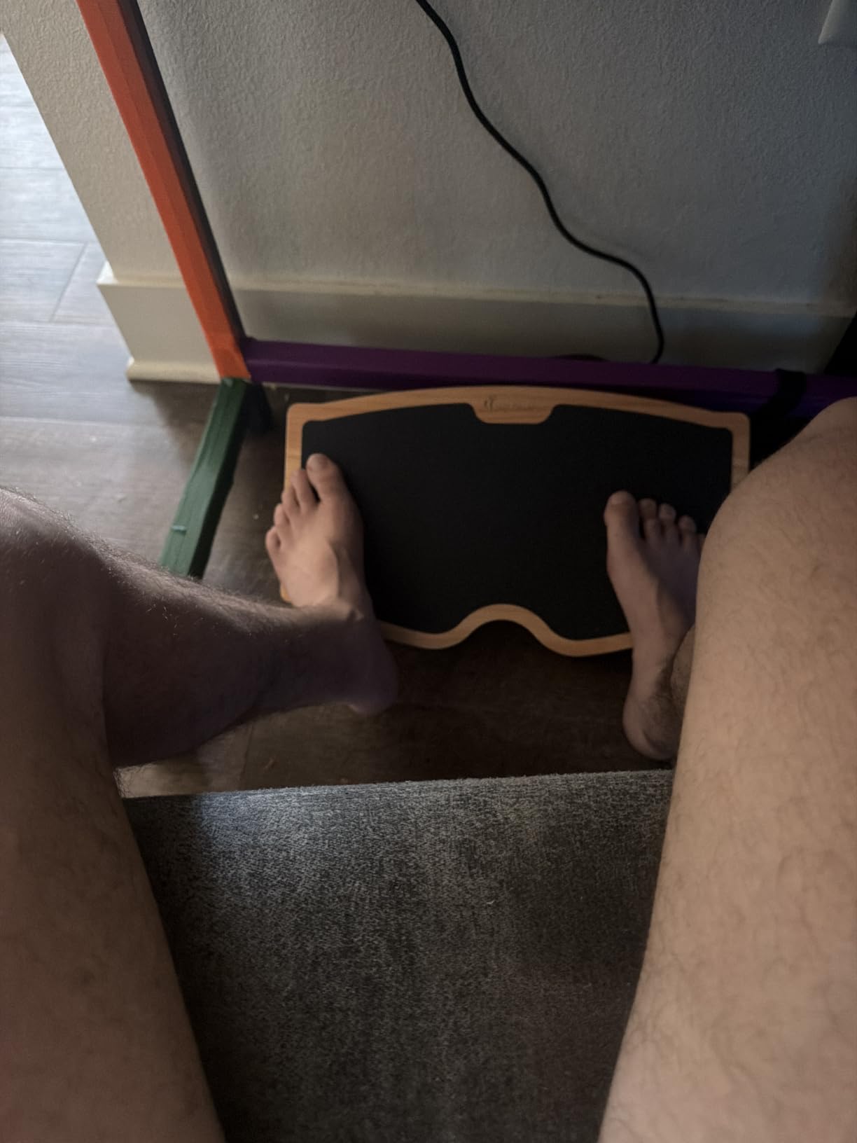StrongTek Under Desk Footrest, Wooden Rocking Foot Rest, 350lbs, Non-Slip customer photo 2