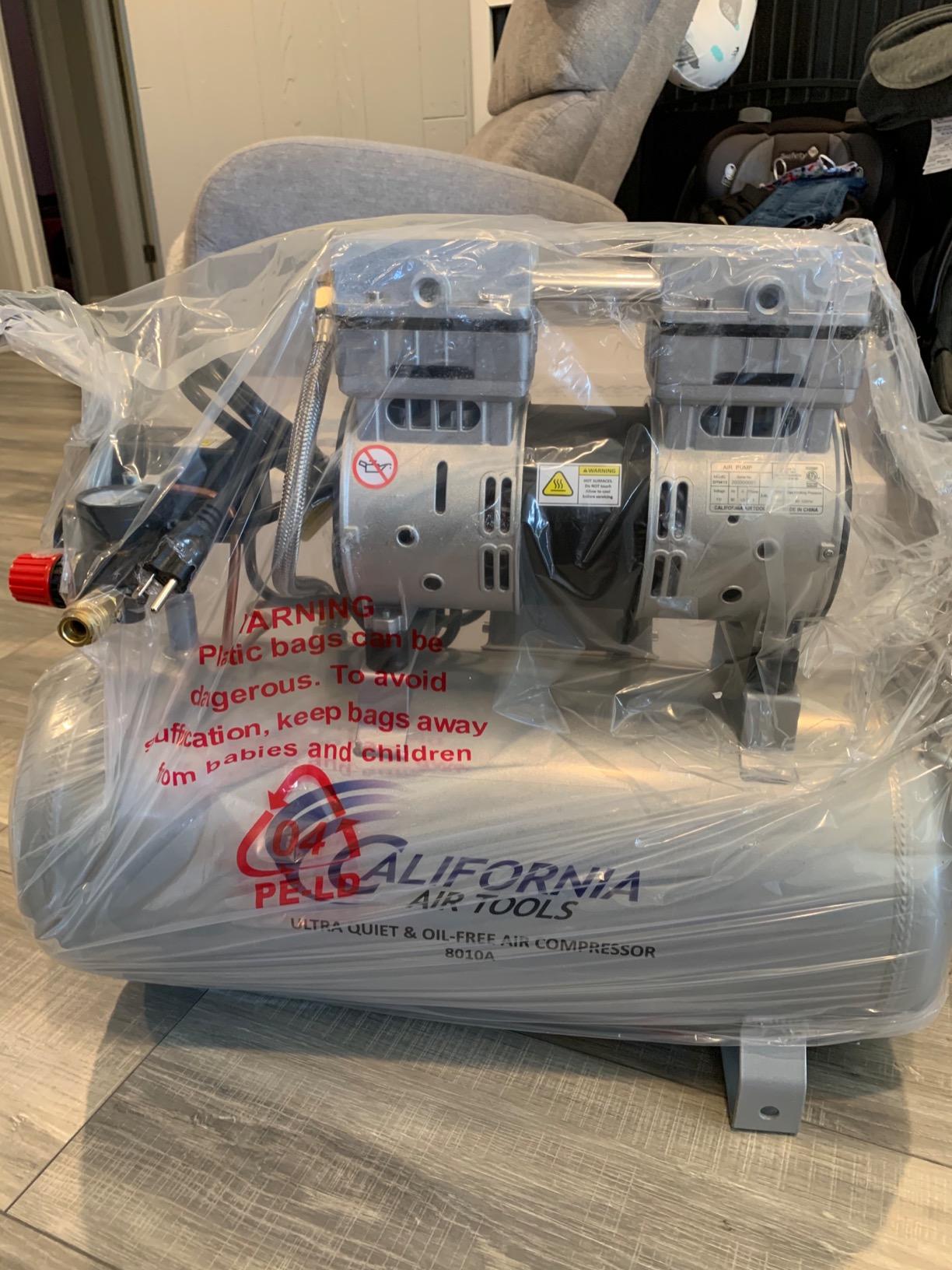 California Air Tools 8010A 1.0 HP Ultra Quiet and Oil-Free Air Compressor, 8 Gallon Aluminum Tank, Lightweight with Wheels, 60 dBA Noise Level customer photo 1