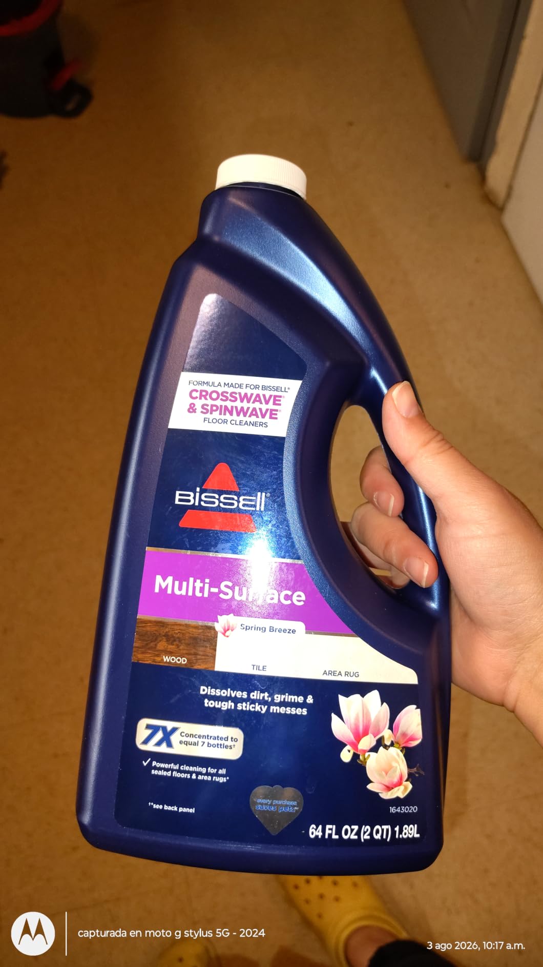 Bissell Multi-Surface Solution, For use in CrossWave and other leading hard surface and area rug cleaners, 64oz, Dissolves dirt, grime, and tough sticky messes customer photo 1