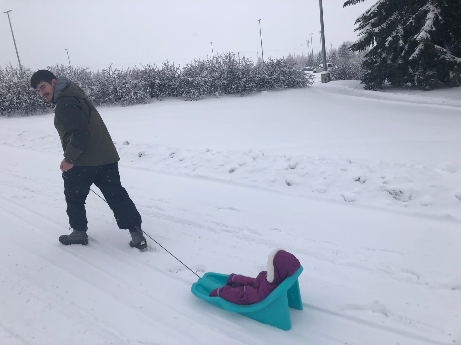Gizmo Riders Baby Rider, Toddler Sled - 3-Point Harness, Anti-Slip Seat, Retractable Tow Strap, Durable Plastic, Ideal for 6 Months to 3 Years, Supports Up to 55 lbs, Winter Fun for Little Ones customer photo 2