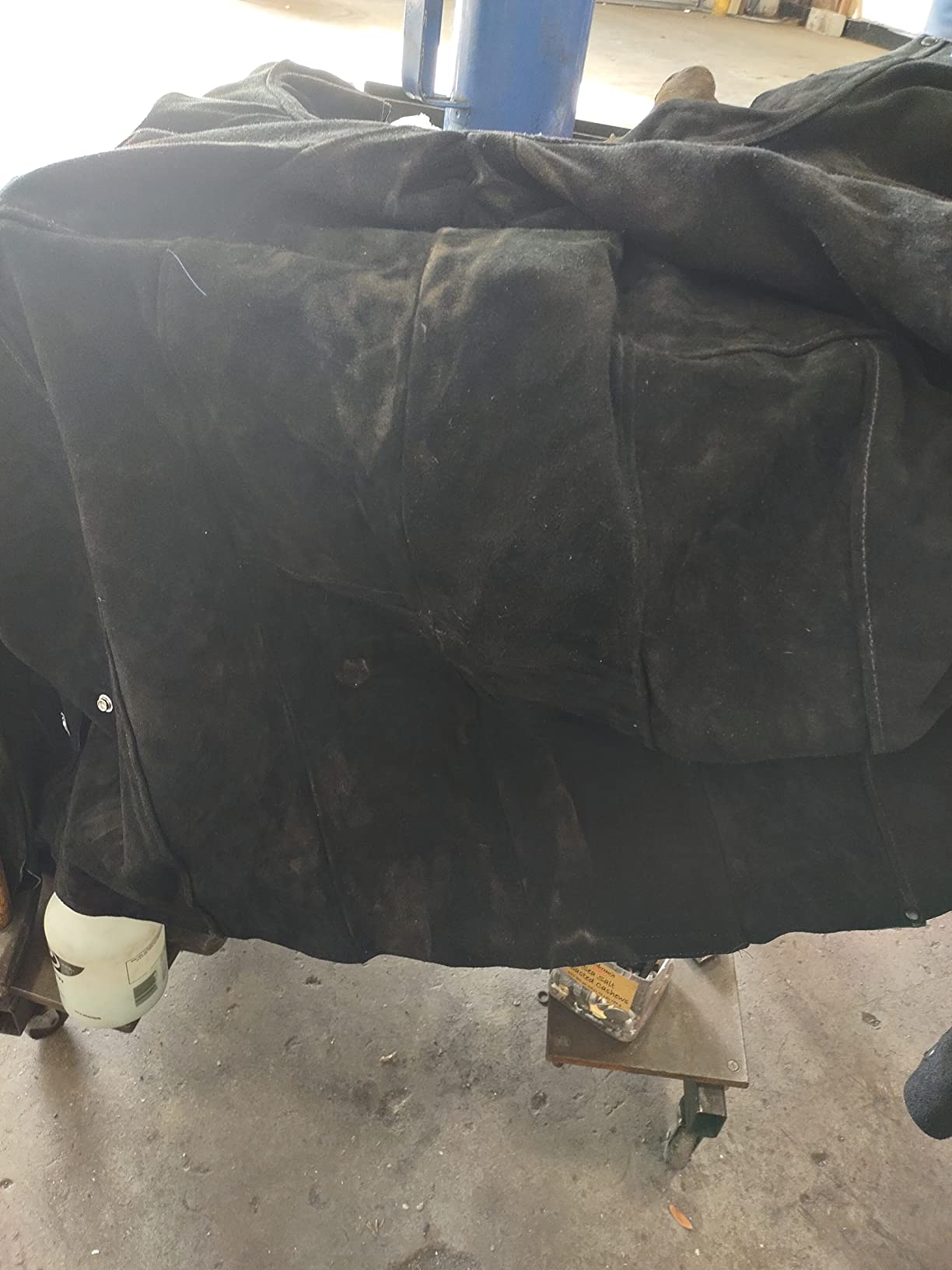 Black Leather Welding Jacket, Heavy Duty FR Split Cowhide Leather Work Safety Jackets, Welder Jackets for Men & Women customer photo 2