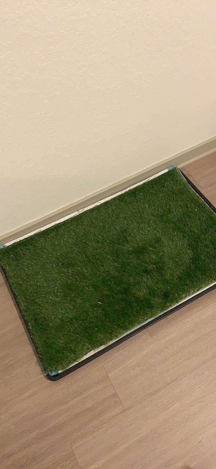 Dog Grass Pad with Tray for Dogs Puppy Potty Training to Pee & Poop Indoor | Dog Litter Boxes with Faster Drainage Artificial Grass & Quick-Absorbency Washable Pee Pads, Easy to Clean & Dry customer photo 2