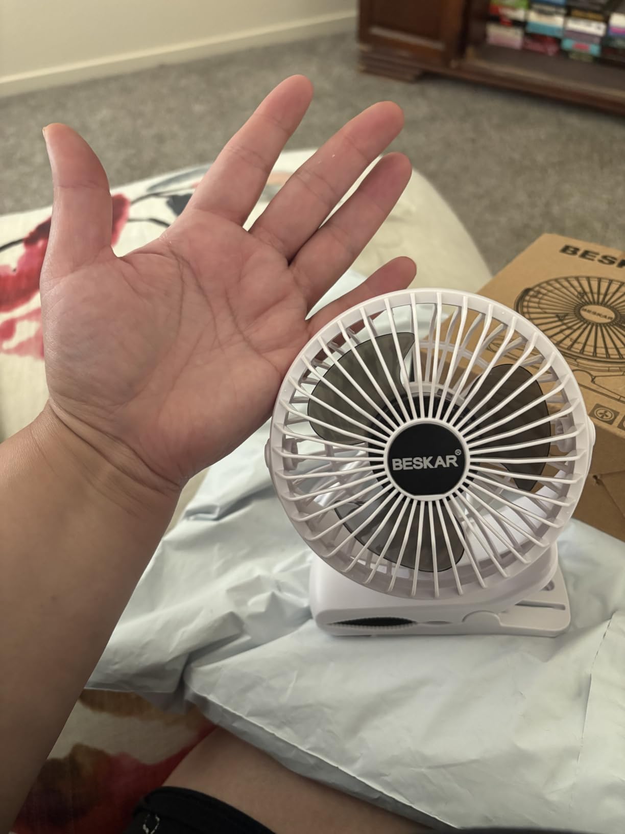 BESKAR USB Clip on Fan, Portable Small Desk Fan with Cord Powered customer photo 2