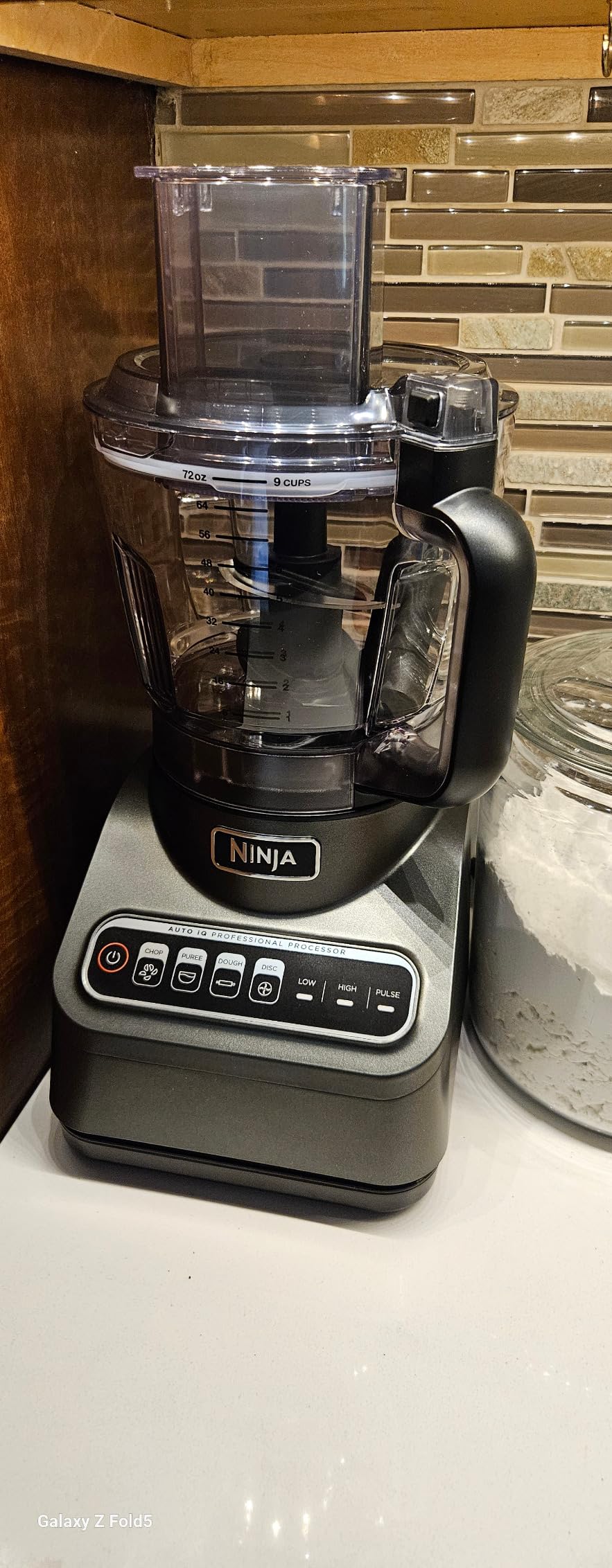 Ninja Professional Plus Food Processor, 1000PW, 9-Cup, Grey, BN601 | Auto-iQ presets chop, slice, puree & mix dough. 9-cup bowl, 3 blades, feed chute & pusher. Dishwasher-safe parts. customer photo 1