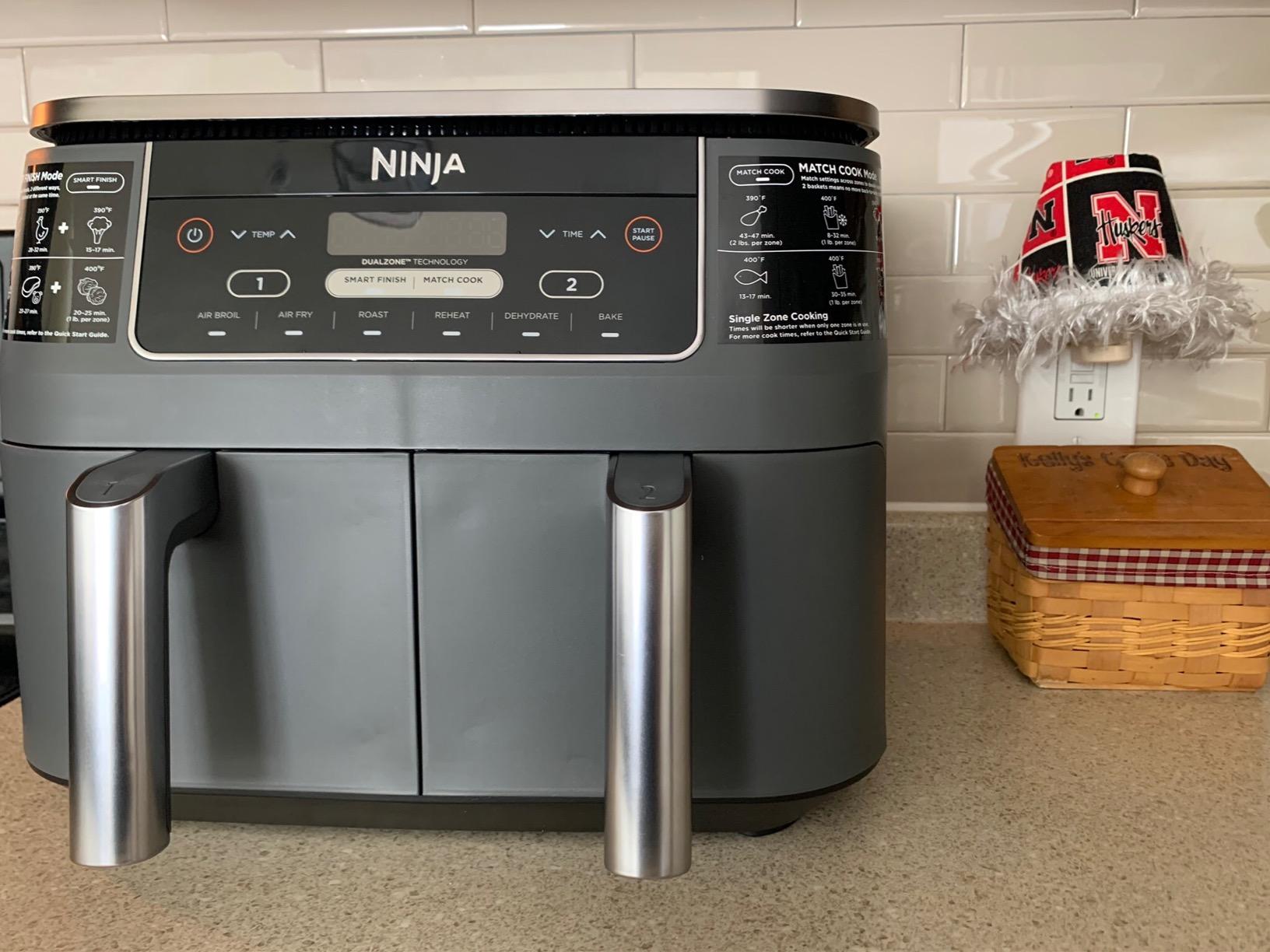 Ninja DZ201 Foodi 8 Quart 6-in-1 DualZone 2-Basket Air Fryer with 2 Independent Frying Baskets, Match Cook & Smart Finish to Roast, Broil, Dehydrate & More for Quick, Easy Meals, Grey | Air fry, roast, broil, bake, reheat, dehydrate, 2 independent baskets, Smart Finish, Match Cook customer photo 1