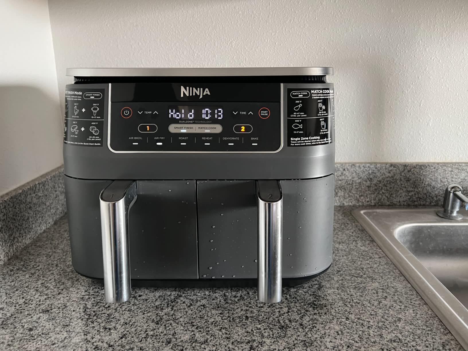 Ninja DZ201 Foodi 8 Quart 6-in-1 DualZone 2-Basket Air Fryer with 2 Independent Frying Baskets, Match Cook & Smart Finish to Roast, Broil, Dehydrate & More for Quick, Easy Meals, Grey | Air fry, roast, broil, bake, reheat, dehydrate, 2 independent baskets, Smart Finish, Match Cook customer photo 2