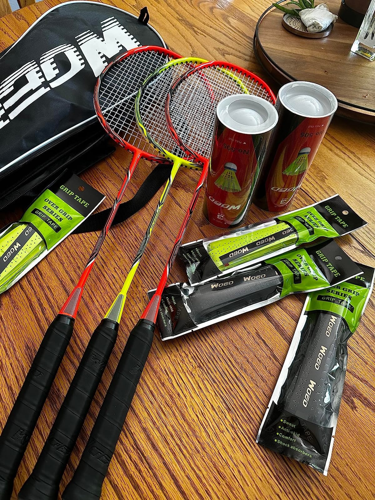 Professional Carbon Fiber Badminton Rackets Badminton Racquet for Backyards Gym customer photo 2