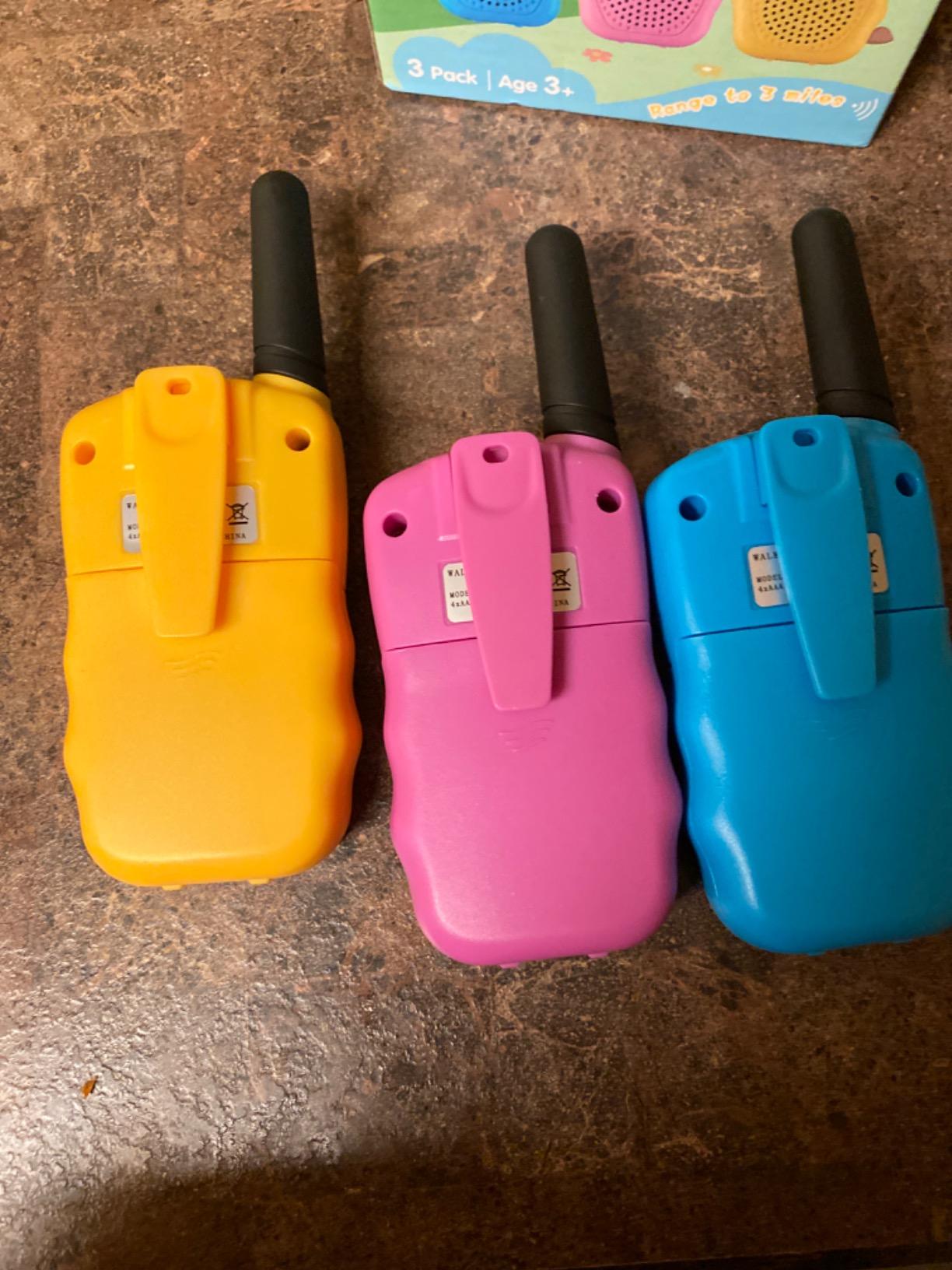 Rechargeable Walkie Talkies for Kids Games Gifts Toys for Girl Boy Age 4-12, 72H Playtime, 3 Miles Range Walkie Talkie for Outdoor Camping, Hiking, Birthday for 4 5 6 7 8 9 Year Old customer photo 1