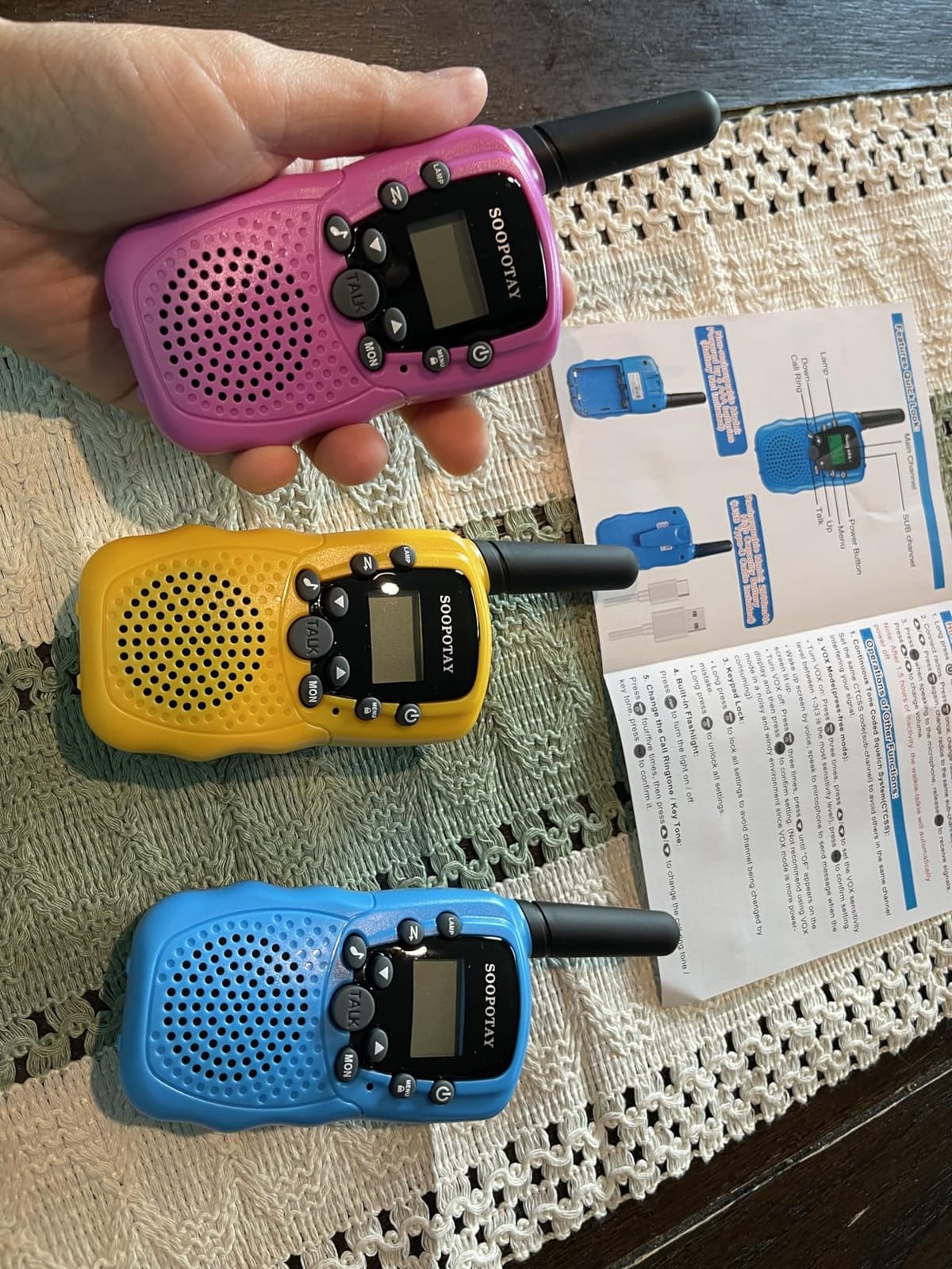 Rechargeable Walkie Talkies for Kids Games Gifts Toys for Girl Boy Age 4-12, 72H Playtime, 3 Miles Range Walkie Talkie for Outdoor Camping, Hiking, Birthday for 4 5 6 7 8 9 Year Old customer photo 2