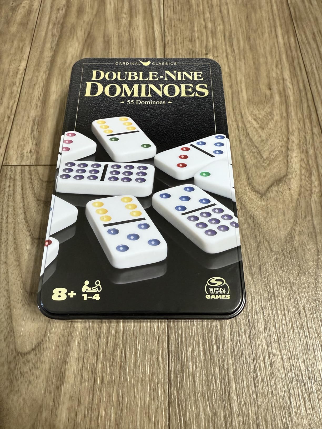 Spin Master Games Double 9 Dominoes Set in Storage Tin Classic Tile Game customer photo 1
