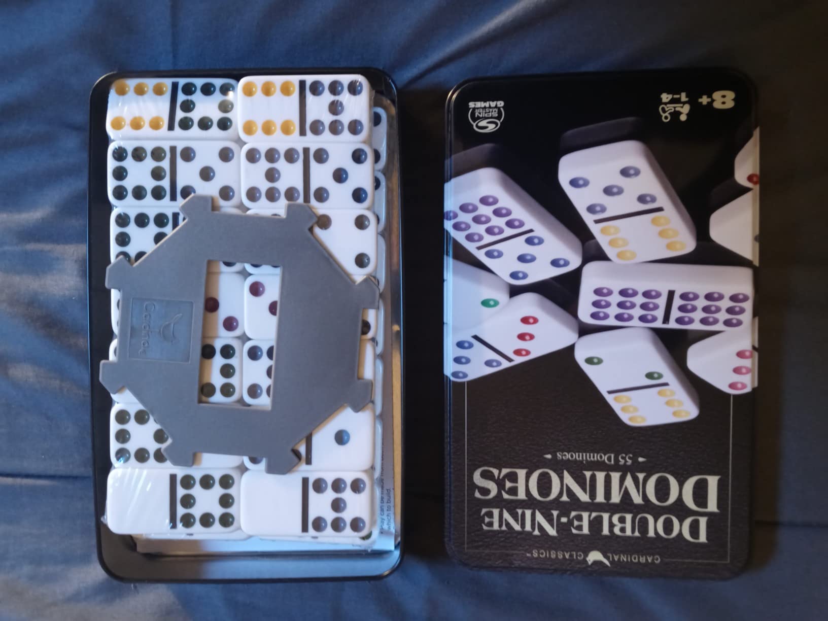 Spin Master Games Double 9 Dominoes Set in Storage Tin Classic Tile Game customer photo 2
