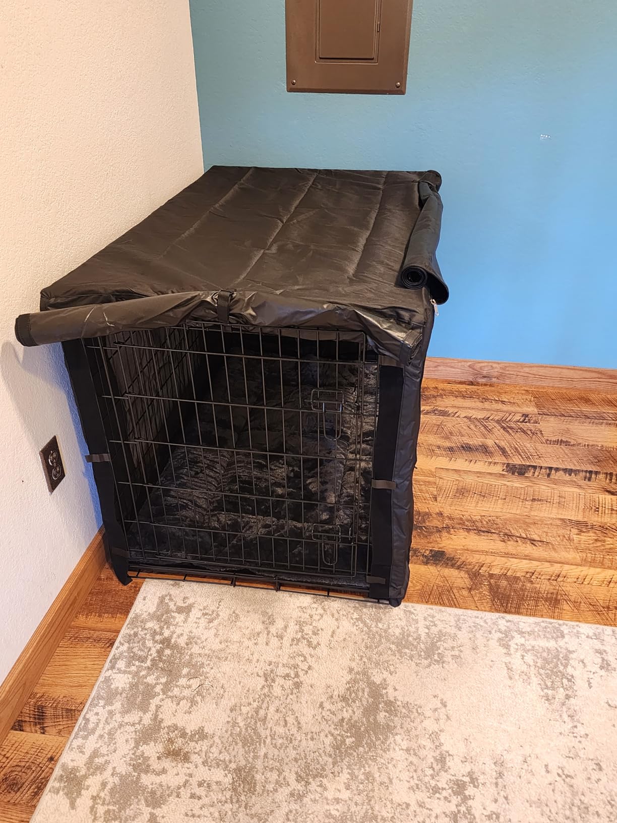 Dog Crate Cover, Double Door Breathable Crate Cover, 36 inches, Black customer photo 1