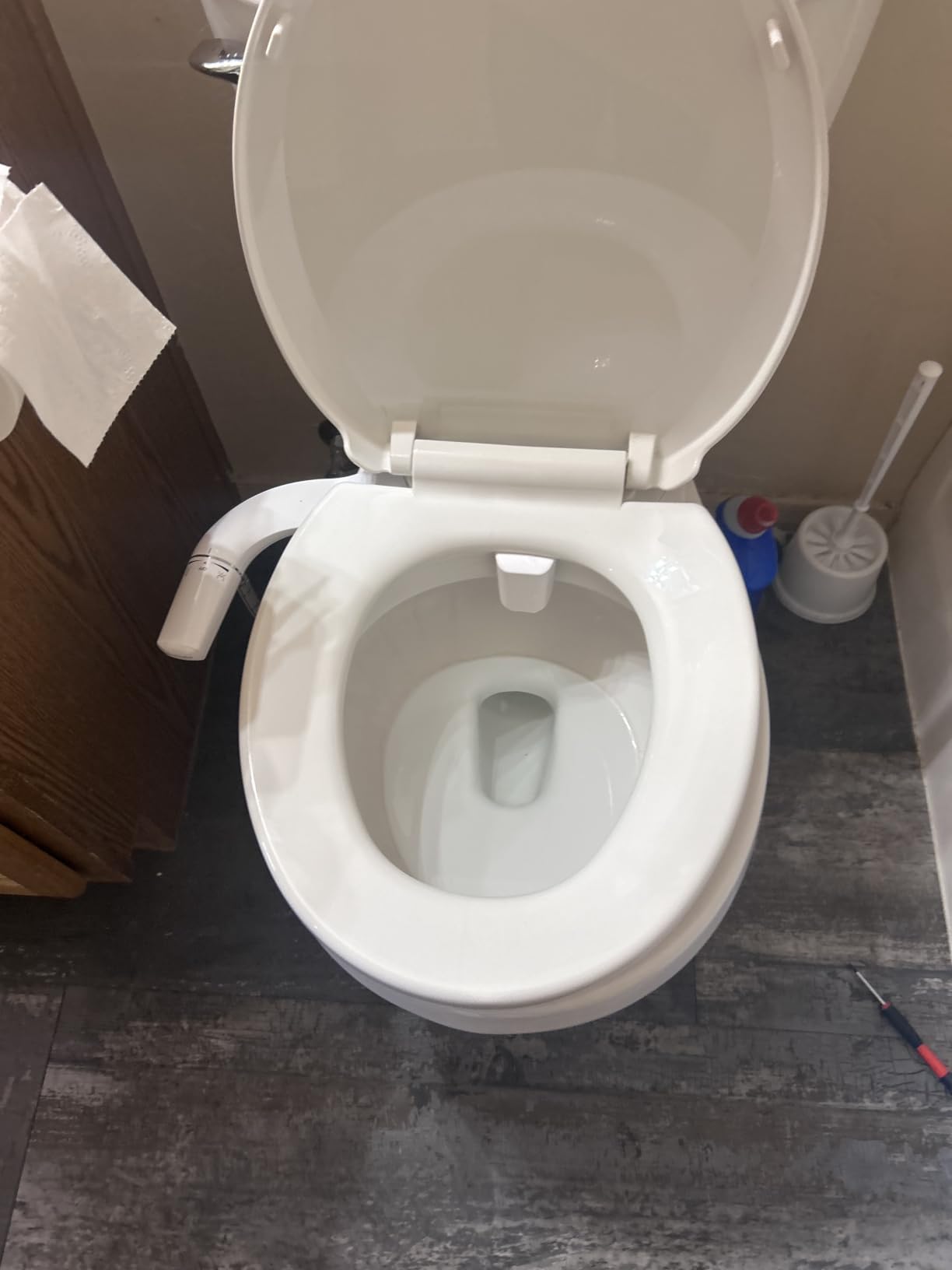 SAMODRA Ultra-Slim Hygienic Bidets Attachment for Existing Toilets - Adjustable Fresh Water Pressure Dual Nozzle (Frontal & Rear Wash) Easy to Install, Silver customer photo 1