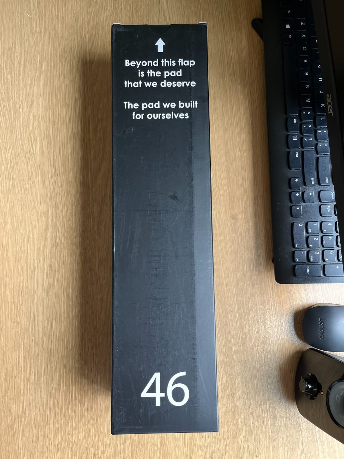 Gaming Mouse Pad (5mm) Massive 46 inch | 46x17.3x0.20 Extra Thick | Black | Stitched Edge, Large Washable Desk Mat customer photo 1