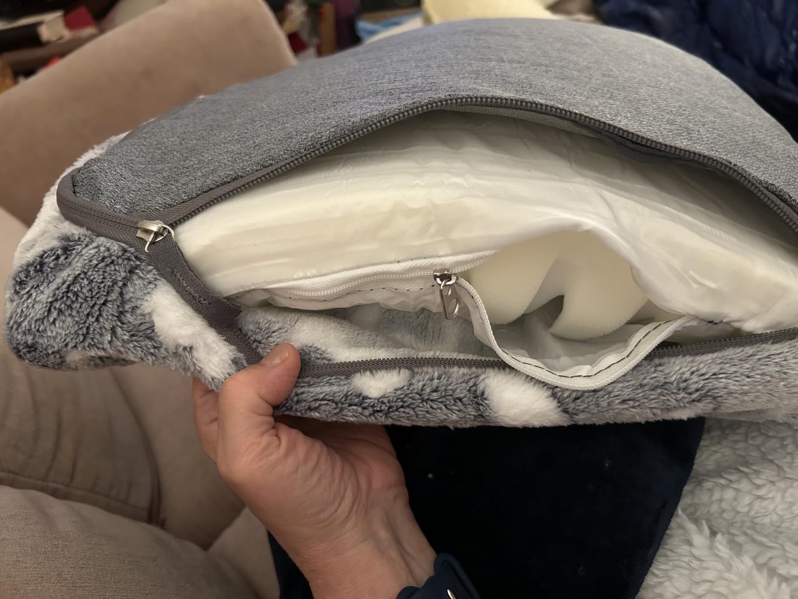 VANKEAN Reversible Cool/Warm Crate Mat Waterproof Washable Firm S-XXL Grey customer photo 2