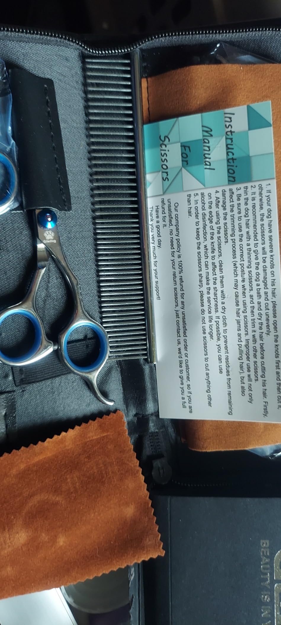 Dog Grooming Scissors Kit with Safety Round Tips, GLADOG Professional 6 in 1 Grooming Scissors for Dogs, Sharp and Heavy-duty Dog Grooming Shears for Dogs Cats Pets customer photo 1