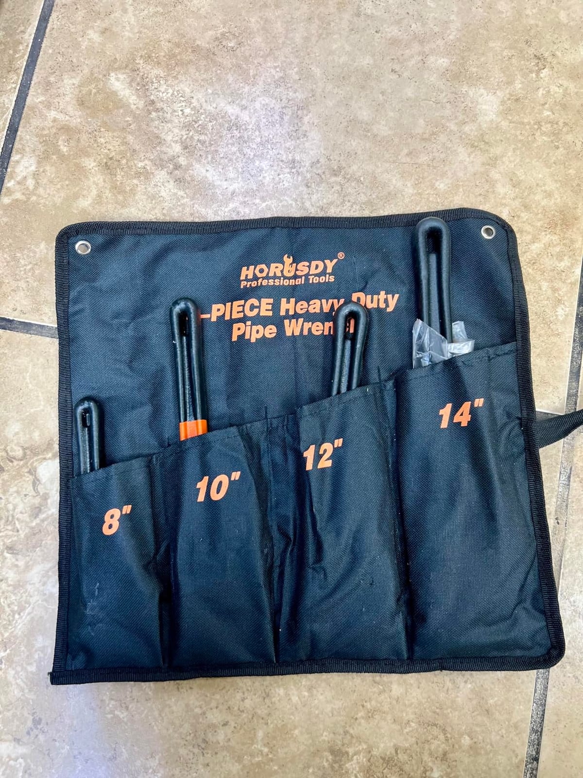 HORUSDY 4 Pack Heavy Duty Pipe Wrench Set, Adjustable 8