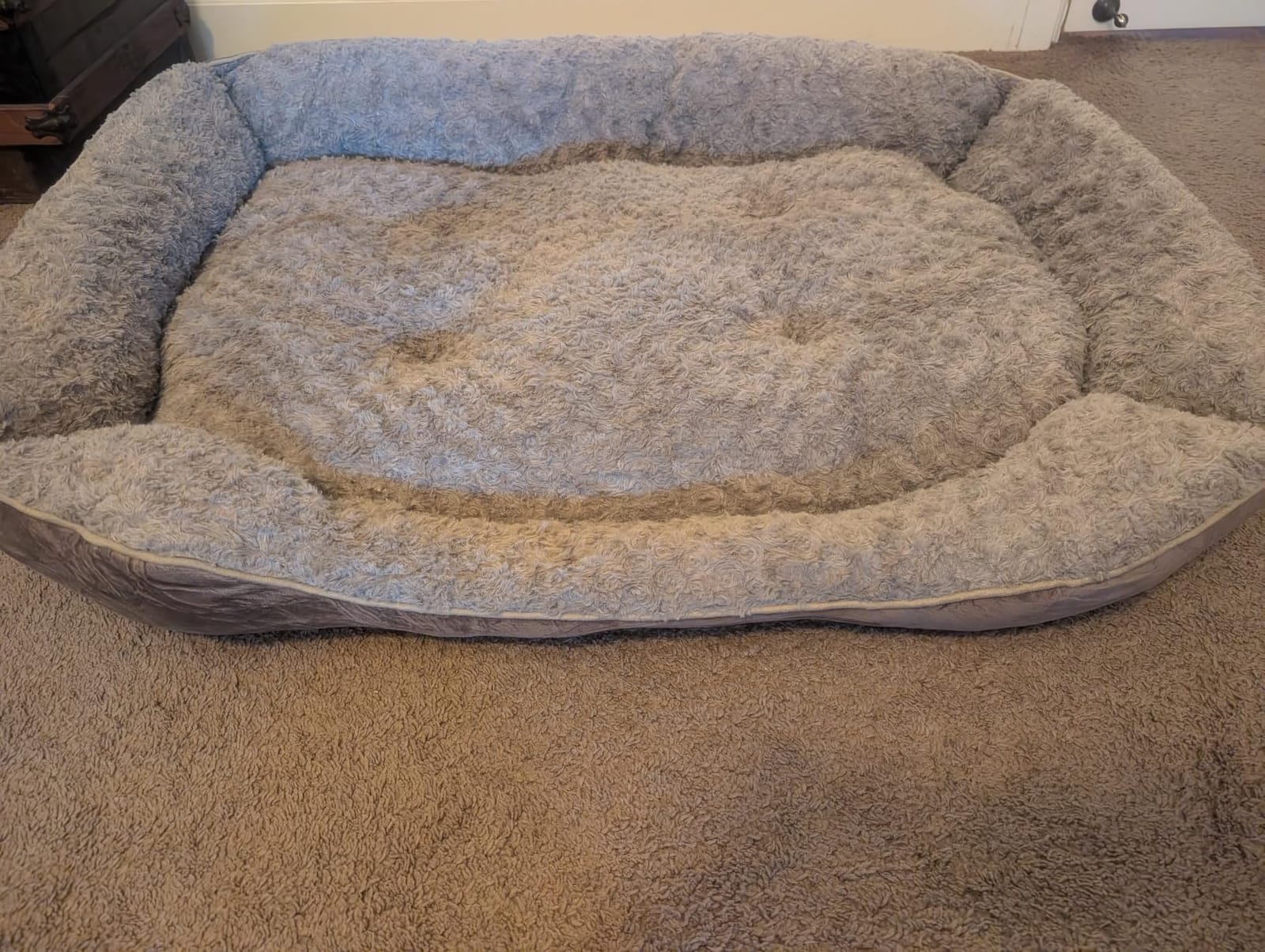 JOEJOY Rectangle Dog Bed for Large Medium Small Dogs - Washable Orthopedic Sofa Bed, Soft Breathable Puppy & Pet Cuddler, Durable Calming Dog Bed with Anti-Slip Bottom, Multiple Sizes, Beige customer photo 1