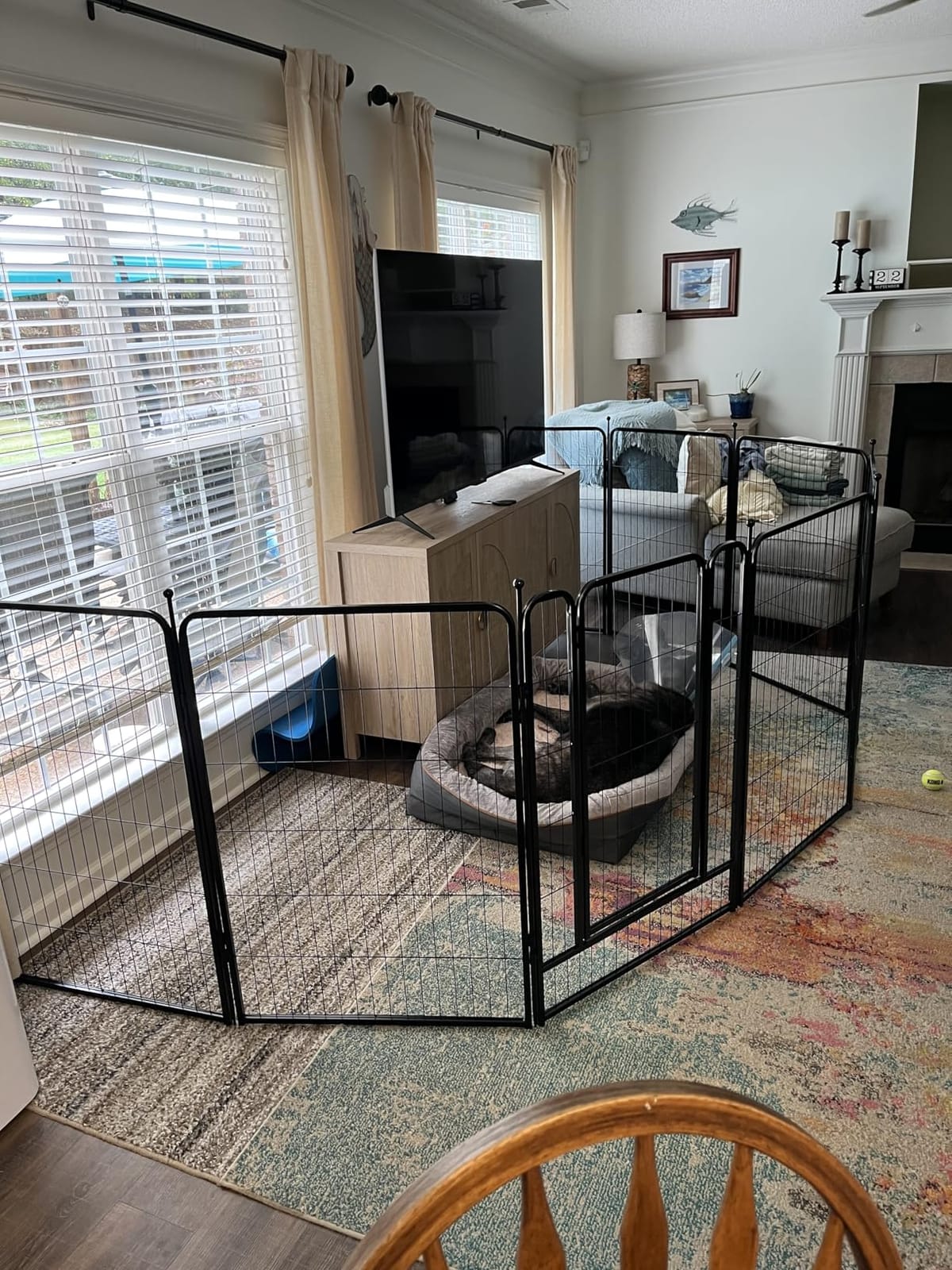 Dog Playpen, 40 inch 8 Panels Dog Fence Outdoor Heavy Duty Dog Pen for Large/Medium/Small Dogs, Indoor Puppy Playpen with Door Portable Pet Fence for RV Camping, Yard customer photo 2