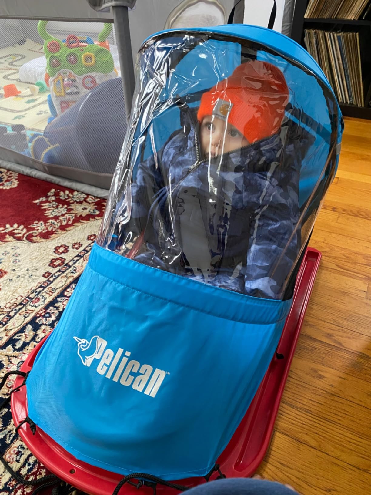 Pelican Baby Sled Deluxe with Weather Shield - Toddler Sled for Snow, Durable for Winter Sledding - Ages up to 24 Months customer photo 1