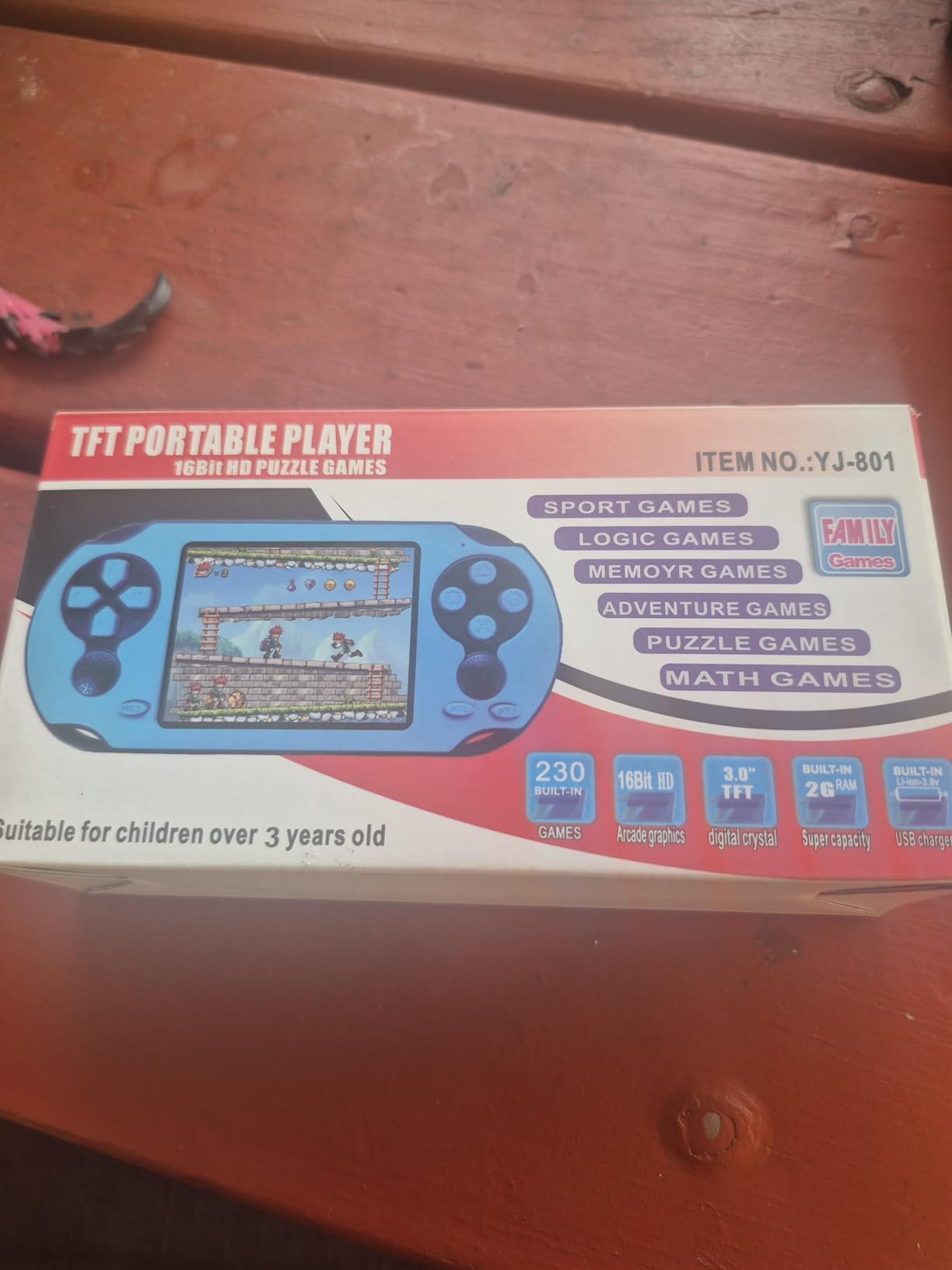 TaddToy 16 Bit Handheld Game for Kids Adults, 3.0'' Large Screen Preloaded 230 HD Classic Retro Video Games with USB Rechargeable Battery & 3 Game Cartridges for Birthday Gift for Kids 4-12 (Blue) customer photo 2