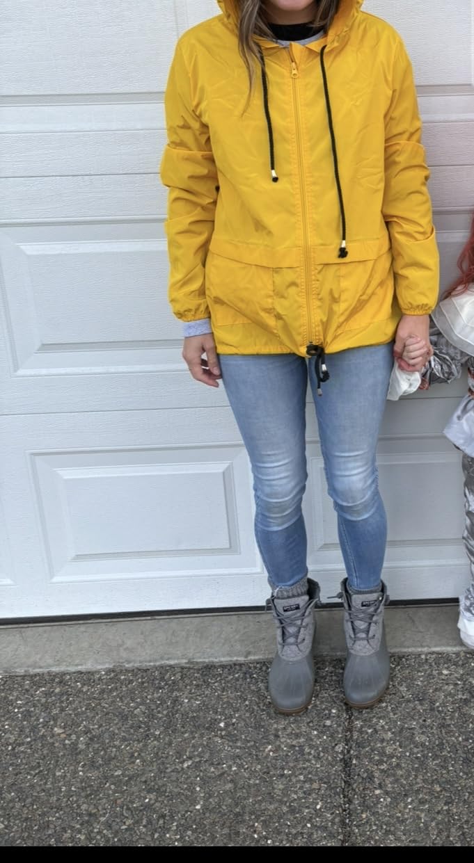 Zando Lightweight Rain Jacket Women Packable Waterproof Raincoat with Hood | Windbreaker Jacket Women, Light Raincoats for Drizzle, Rain Coats for Travel, Hiking and Commute customer photo 1
