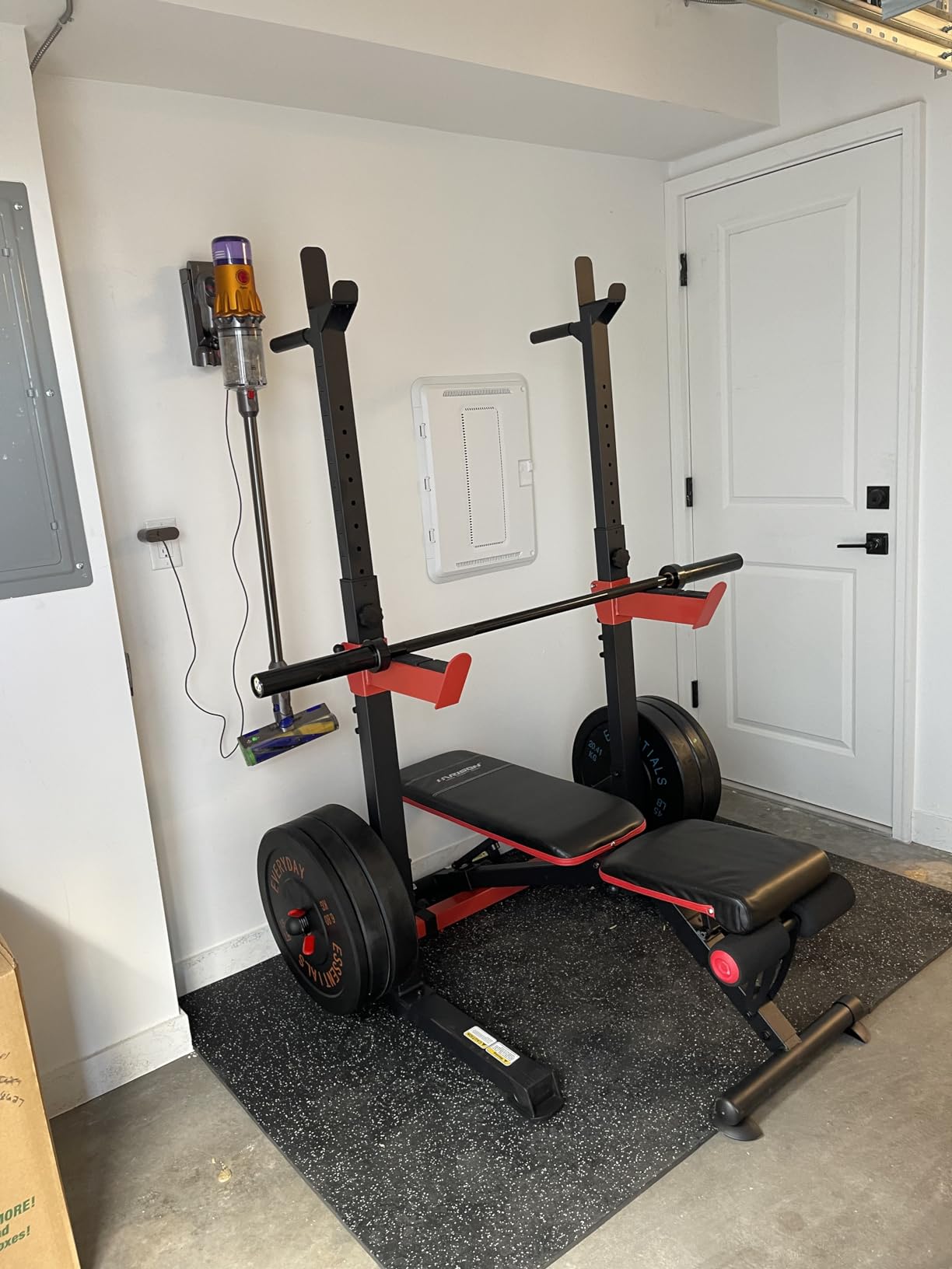 HARISON Heavy Duty Squat Rack, Bench Press Rack, Adjustable Barbell Rack for Home Gym,Multi-functional Half Rack Weight Lifting, Power Rack customer photo 1