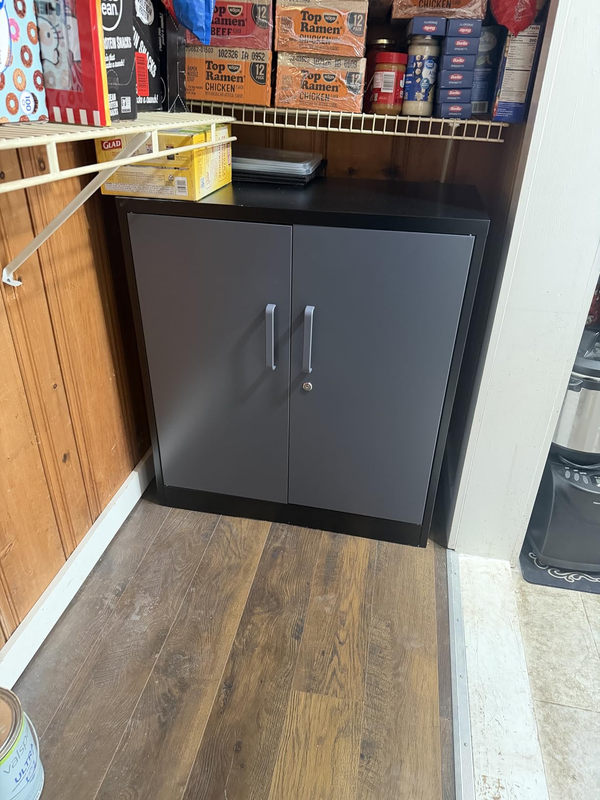 SISESOL Metal Storage Cabinet Locked Steel Cabinet with 2 Adjustable Shelves,Office Cabinet Locking Tool Cabinets,Kitchen Storage Cabinets Metal Locker Small Counter Height Storage Cupboard 36