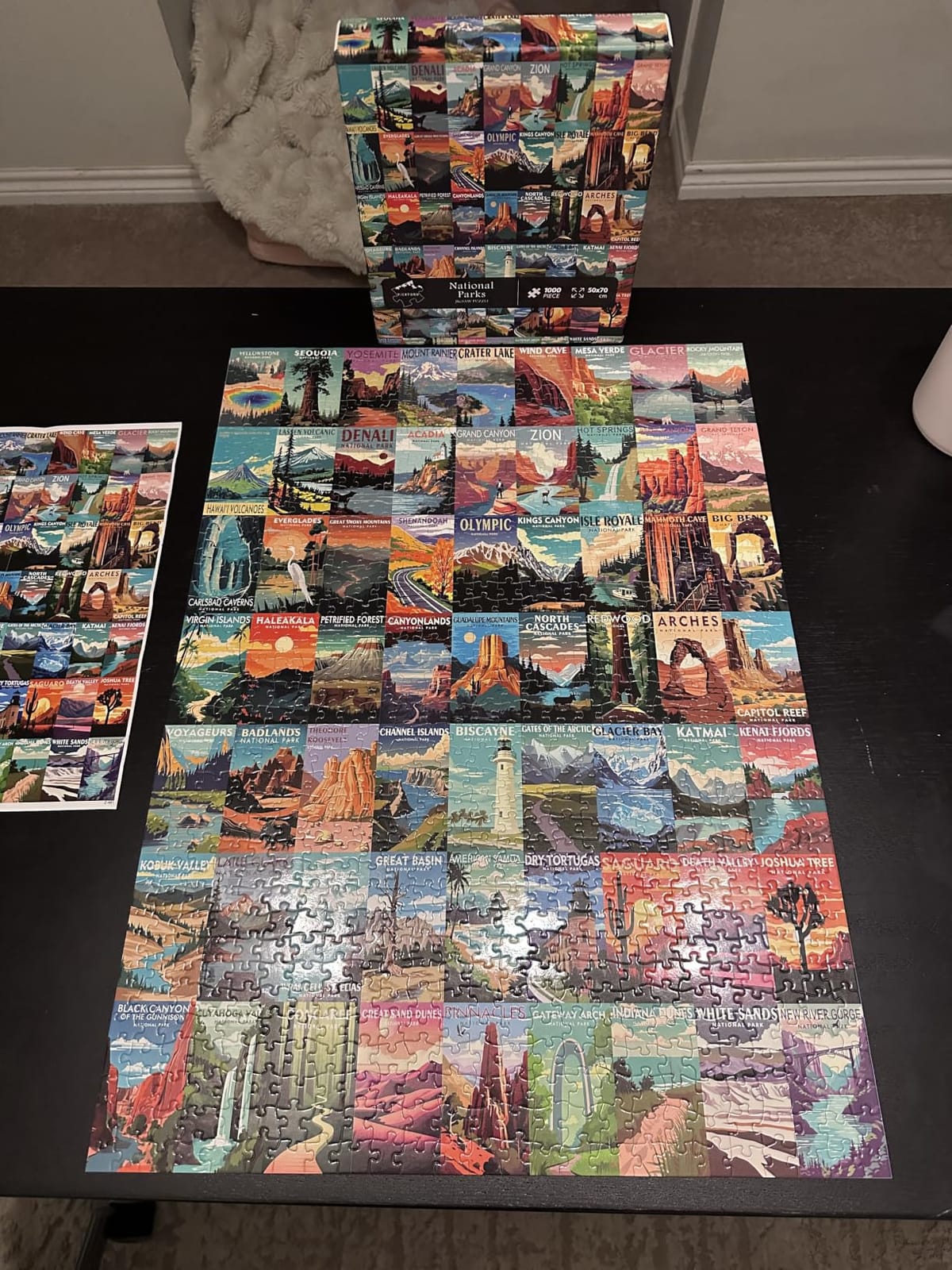 National Parks Puzzle for Adults 1000 Pieces,Travel Poster Landscape Puzzle Including Zion Yellowstone Yosemite, Nature Jigsaw Puzzles Scenery Mountain Scene customer photo 1