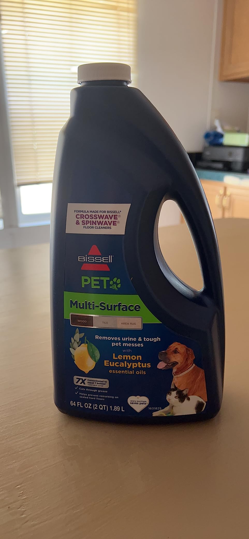 Bissell Multi-Surface Pet with Citrus, 34441, 64oz, Safe on Sealed hard Floors and Area Rugs, Removes tough pet messes and elimantes odors, Lemon Eucalyptus Essential Oils customer photo 1