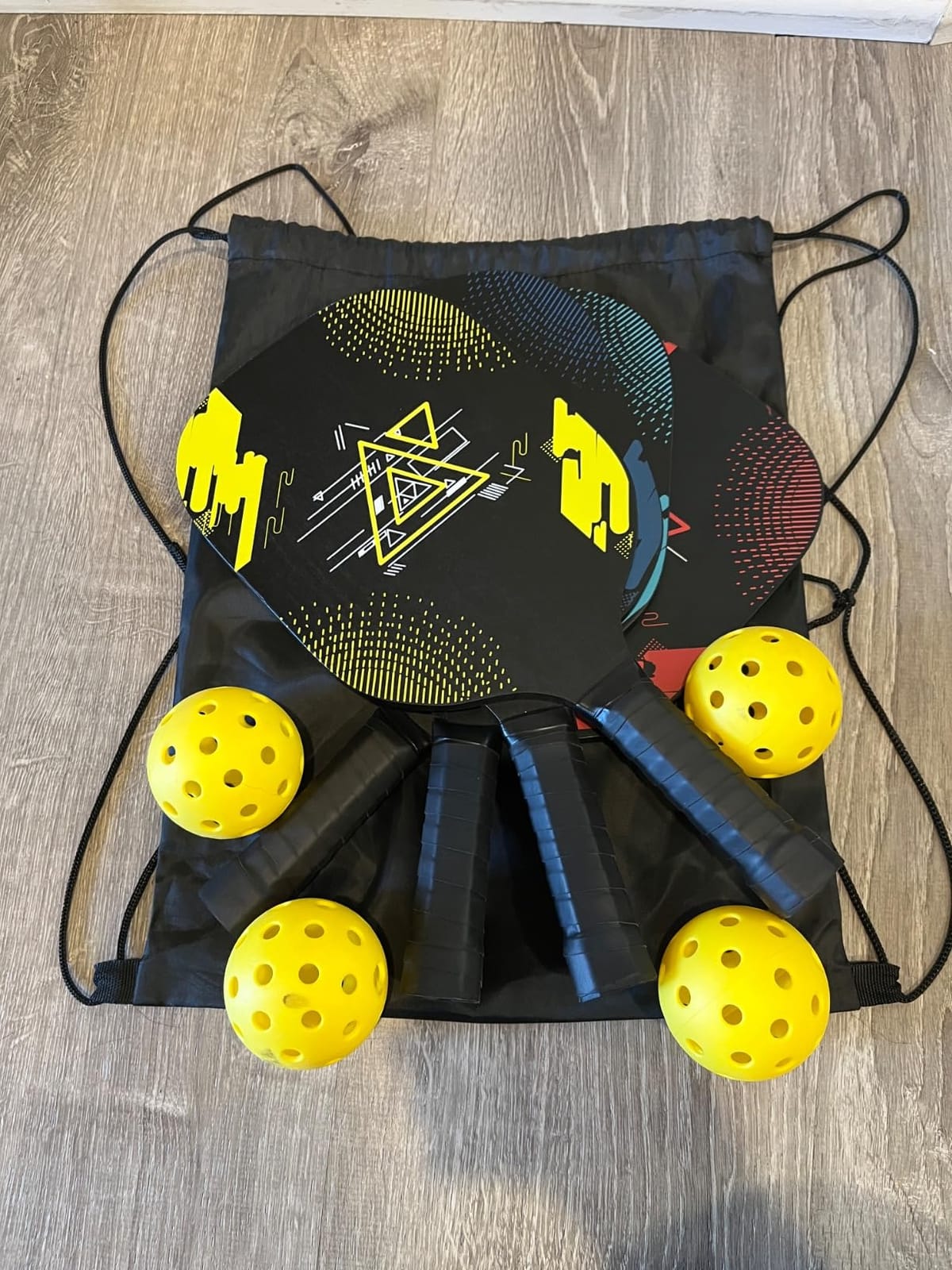 Pickleball Paddles Set of 4, Wood Pickleball Set with Comfort Grip | 4 Cooling Towels, 4 Pickleball Balls & Carry Bag. Cushion Grip Wood Paddle Set for Men, Women, Beginners customer photo 2