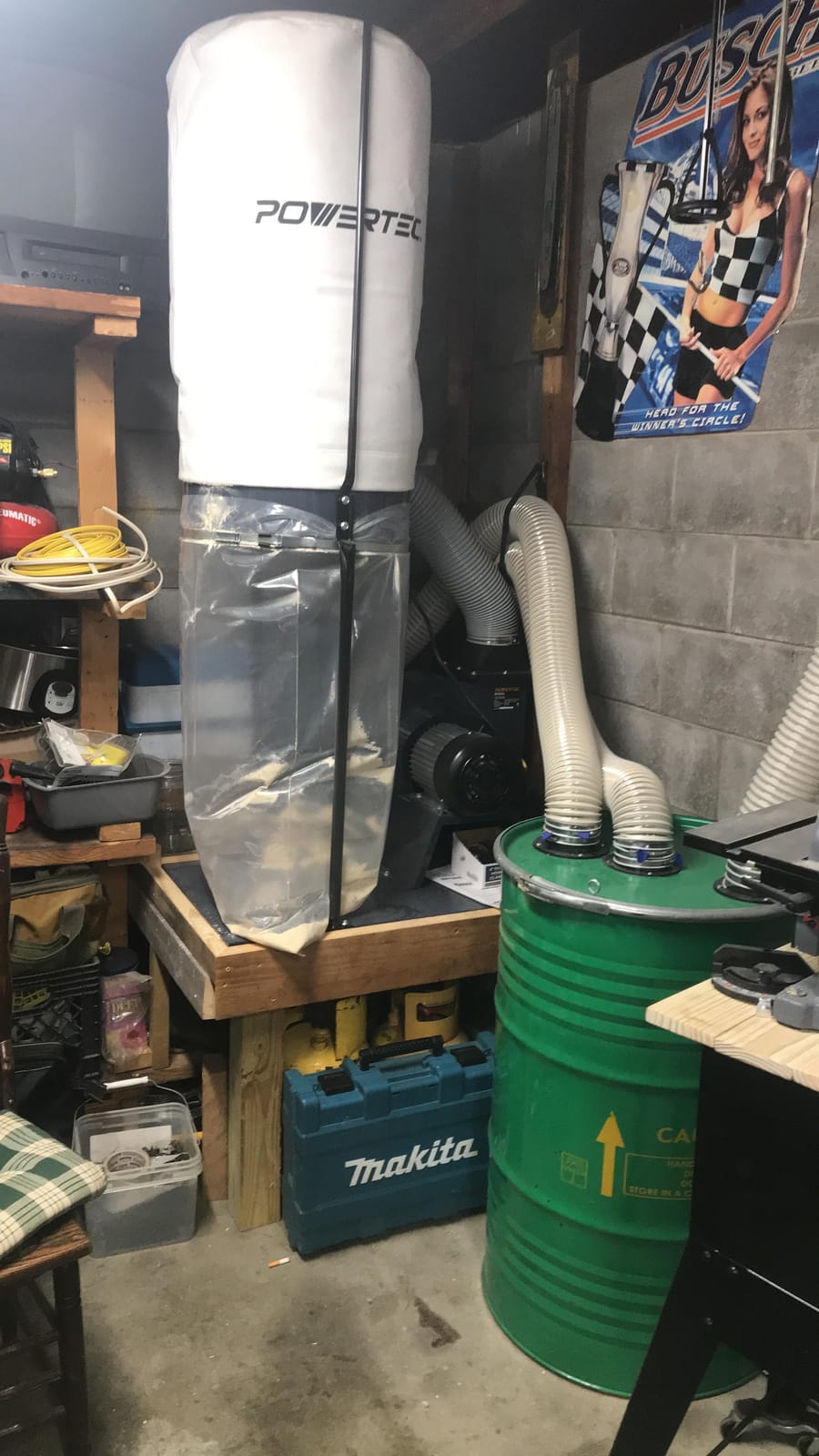 POWERTEC 1 HP, 560 CFM Portable Dust Collector with 1 Micron Dust Collector Bags, Dust Collectors for Woodworking Dust Collection System (DC5372) customer photo 2