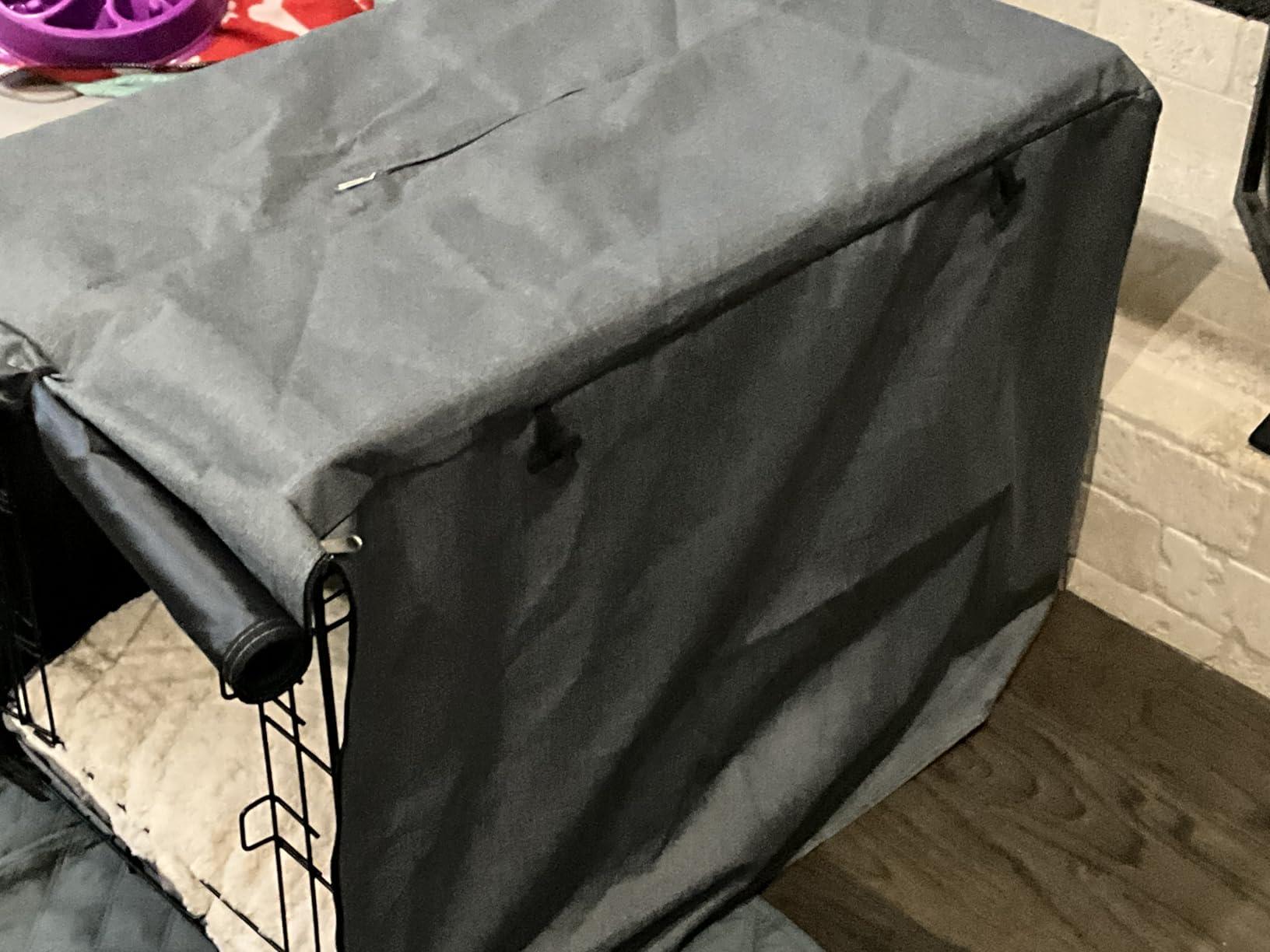 HiCaptain 24-Inch Dog Crate Cover, Waterproof Kennel Cover, Minimalist Gray customer photo 2