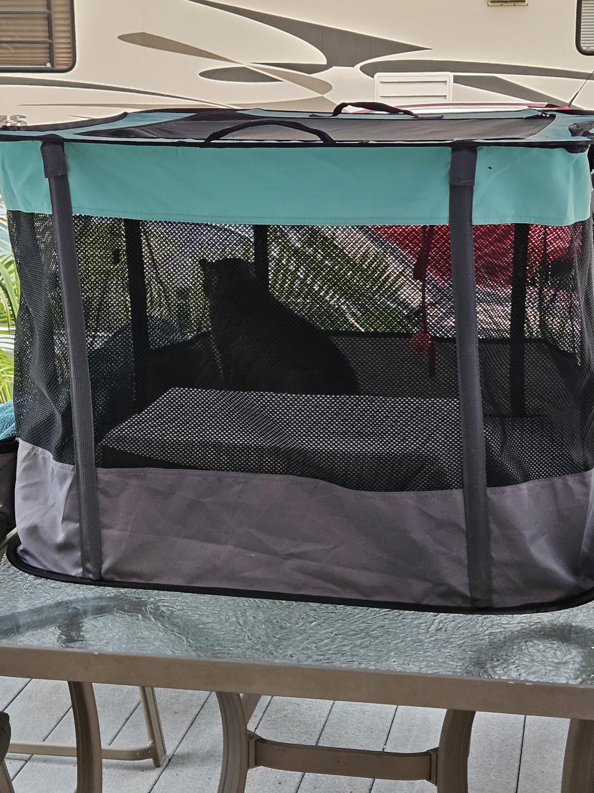 ROMANTIC BEAR Dog Playpen,Foldable Pet Puppy Cat Playpen,L(40