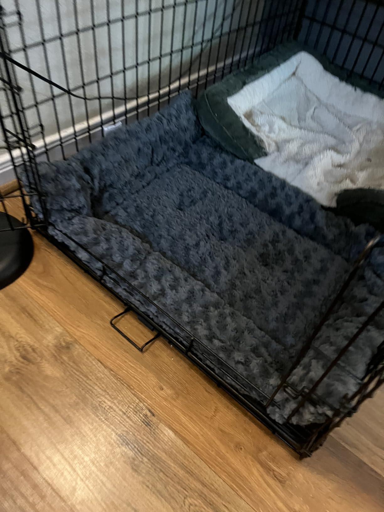 Exsnugy Washable Dog Bed Mat Large Size Fluffy Pet Crate Pad 42x28 XL customer photo 1