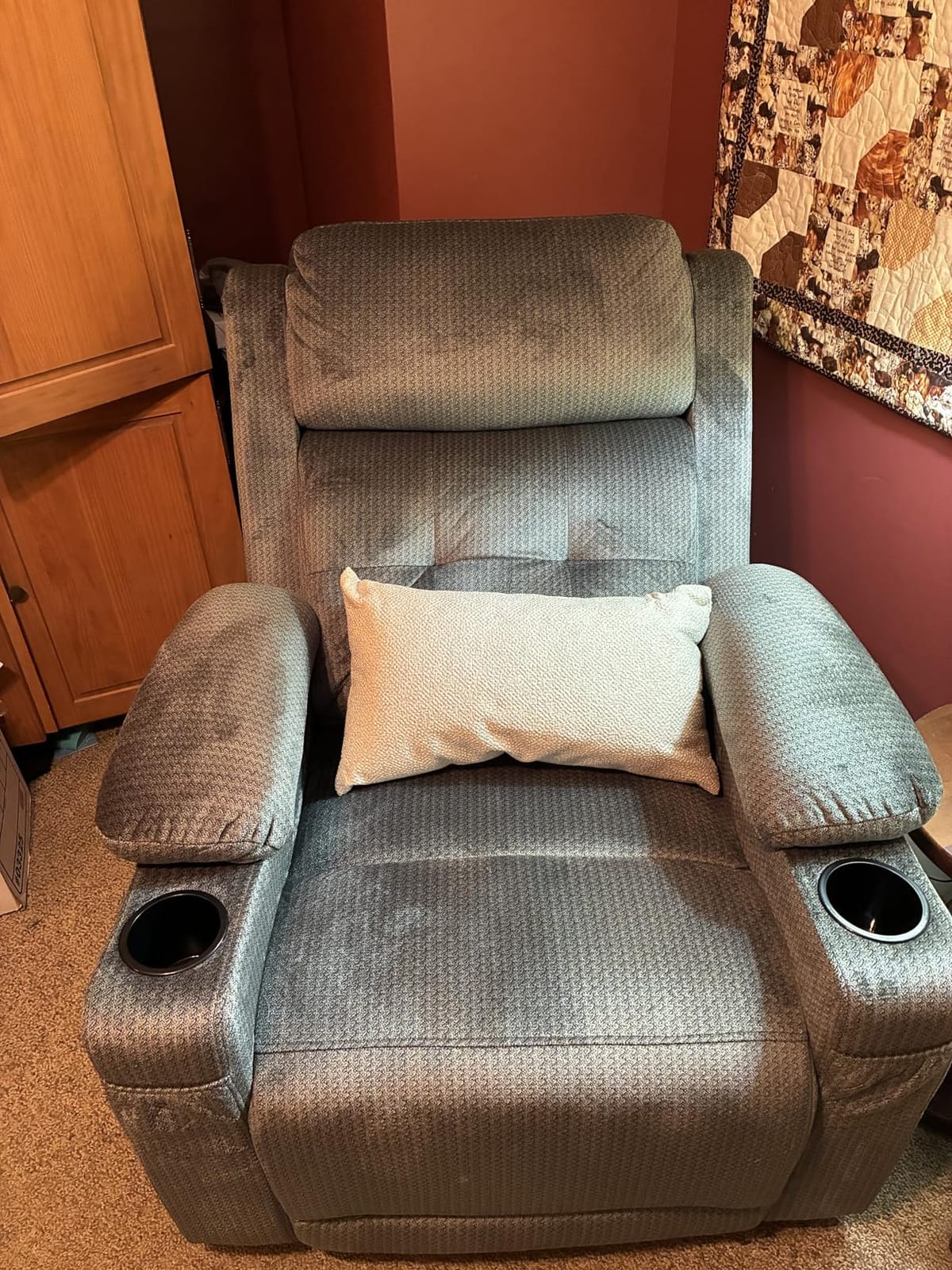 MCombo Triple Motor Power Lift Recliner, Fabric 7661(Navy Blue, Medium) customer photo 1