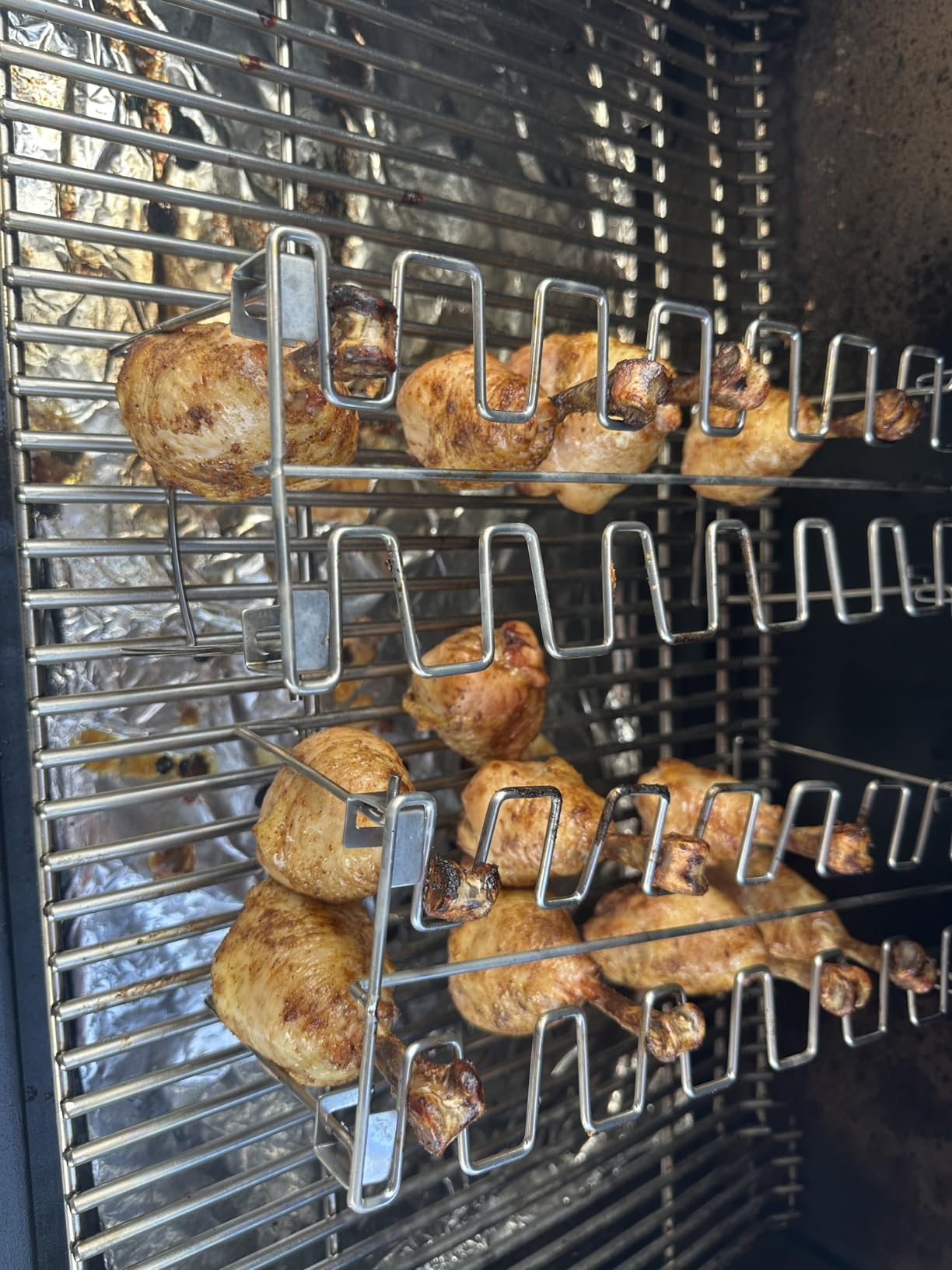 Triceratops 2 Packs Grill Rack, Chicken Leg and Wing Rack, 14 Slots BBQ Chicken Drumsticks Holder Stainless Steel Roaster Stand for Smoker Grill, Oven, Charcoal Grill customer photo 1