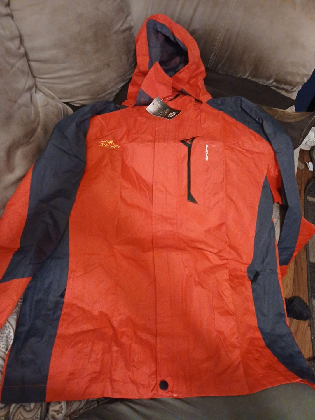 TEZO Mens Rain Jacket Waterproof with Hooded Hiking Coat Lightweight Windbreaker customer photo 1