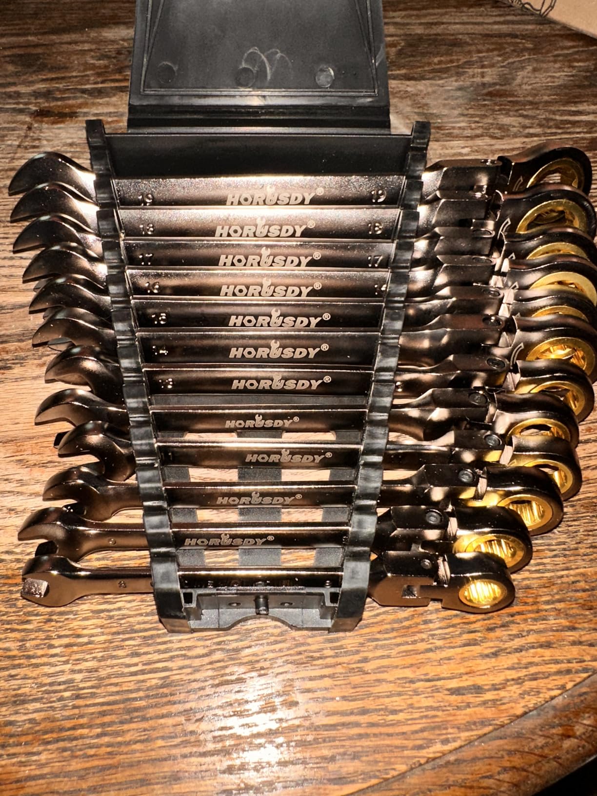 HORUSDY 12-Piece Metric Flex-Head Ratcheting Wrench Set with Organizer | 8-19 mm Ratchet Combination Wrenches Set | 72-Teeth | Chrome Vanadium Steel customer photo 1