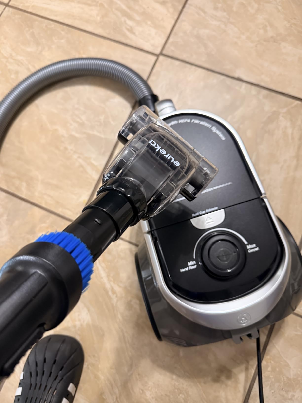 Eureka Bagless Canister Vacuum Cleaner, Vacuum for Hardwood Floor, Carpet | NEN180 WhirlWind, Lightweight, 1000W, ≤82 dBA. HEPA, Auto Cord Rewind, 2-in-1 Vac for Hard Floors, Carpets, & Pet Hair customer photo 1